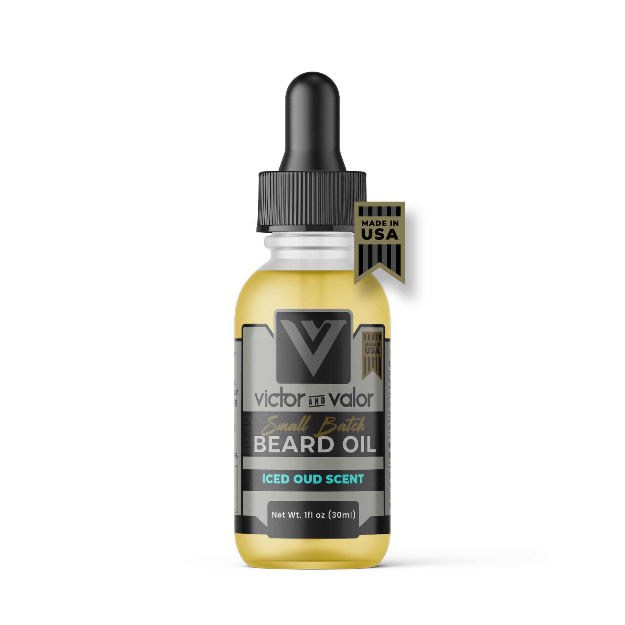 Small Batch Beard Oil  Moisturizing Oils To Help Style Your Beard or Mustache and Promote Growth  (Iced Oud Scent 1oz)