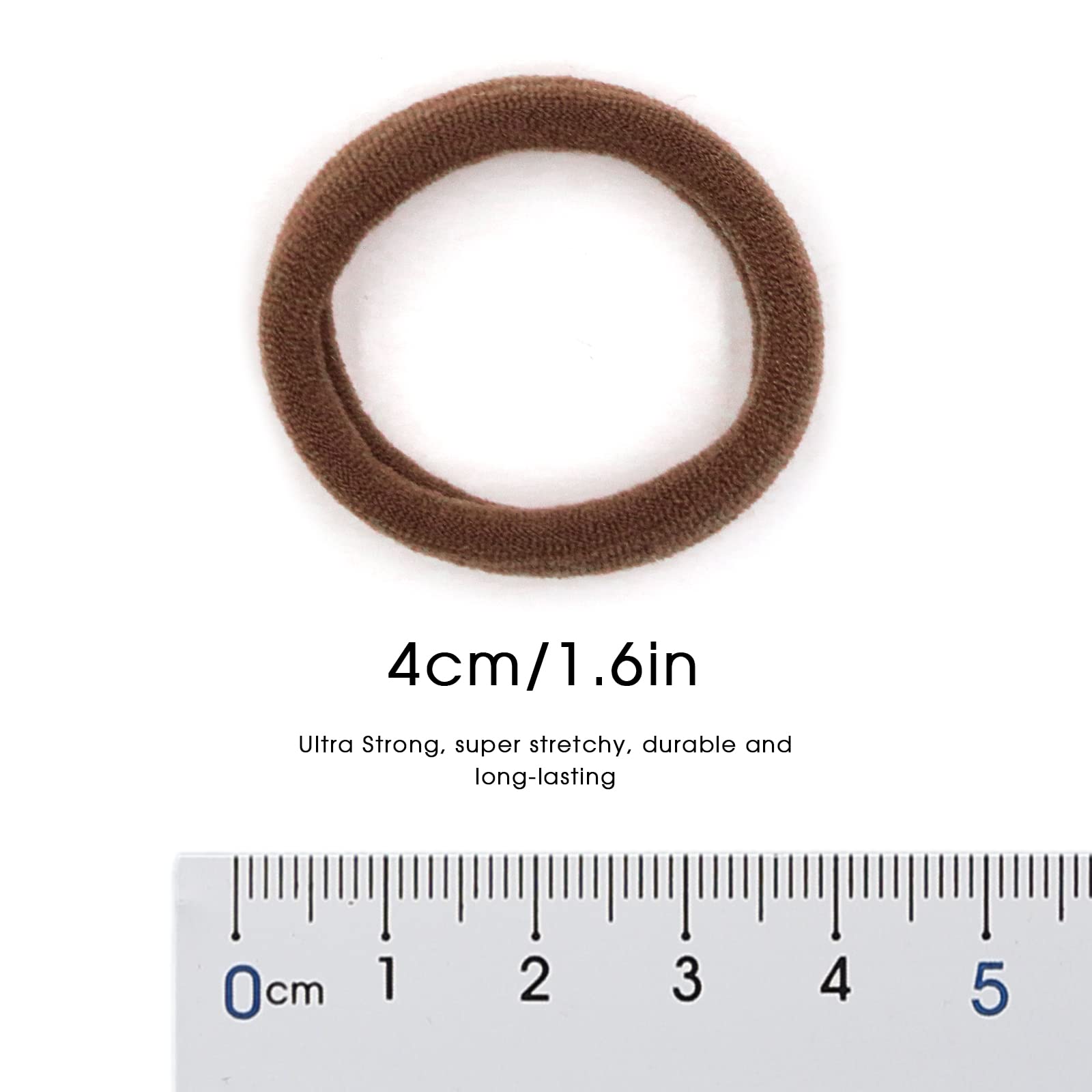 HOYOLS Soft Large Ponytail Holder for Womens Hair Cotton Hair Ties Hair Bands No Slip No Damage Seamless Scrunchies Headbands 10