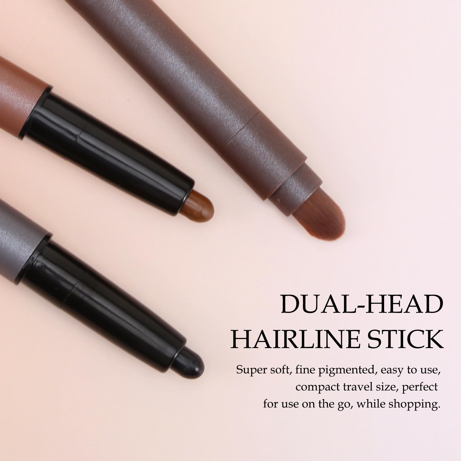 Boobeen Root Touch-Up Hairline Shadow Stick, Hair Root Concealer For Thinning, Grey Hair Coverage, Use As Eyebrow Pencil And Fac