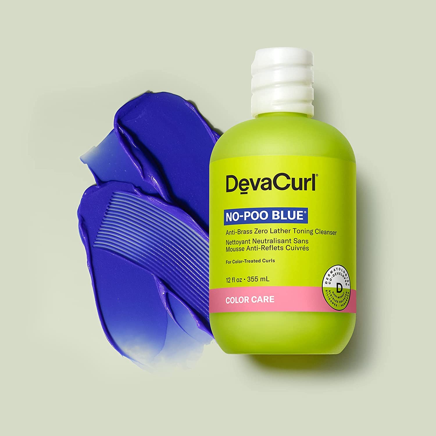 Devacurl No-Poo Blue? Anti-Brass Zero Lather Toning Cleanser, Superfruits, 12 Fl. Oz.
