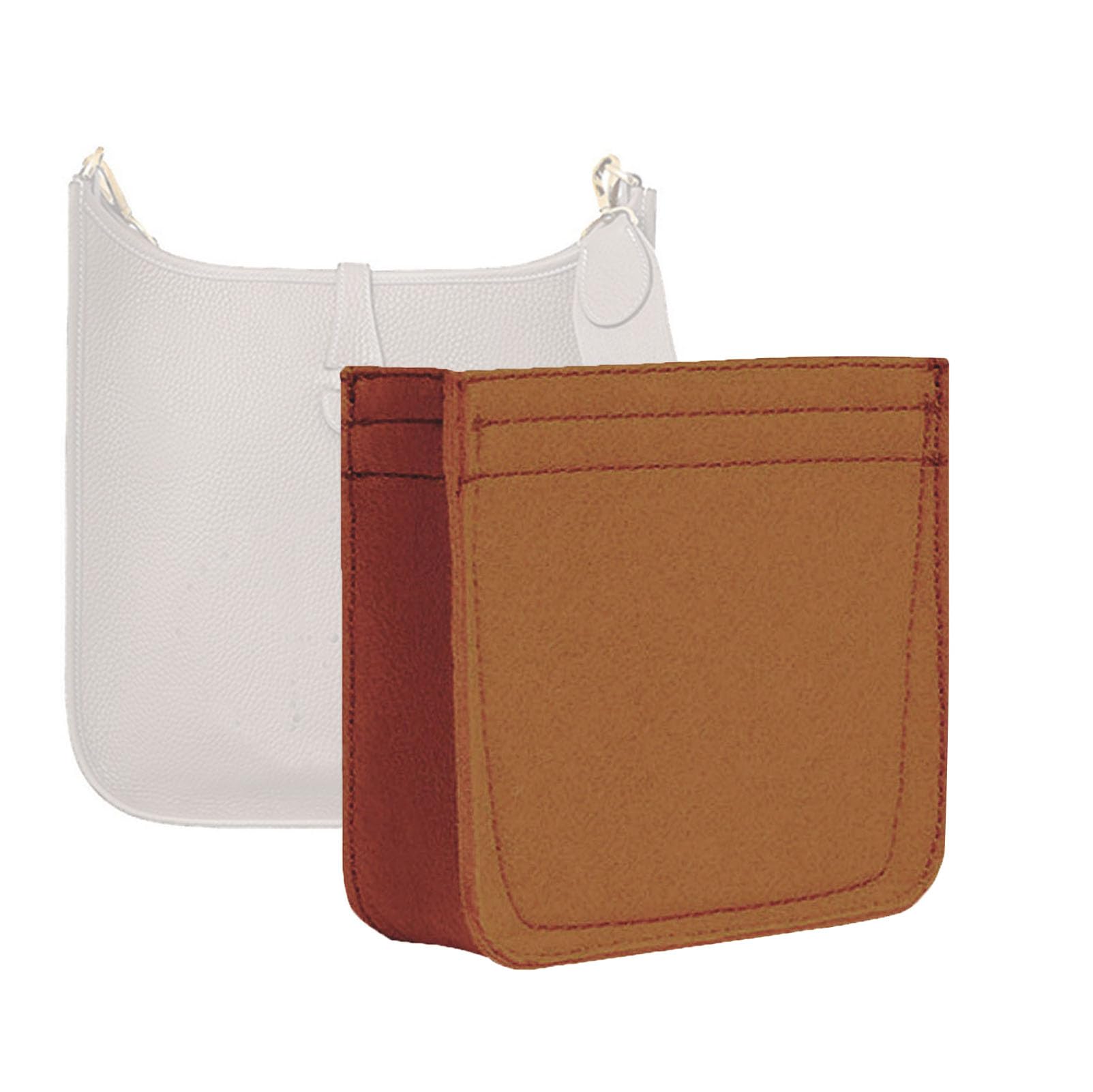 Lckaey Felt Organizer- for TPM Bag Evelyne III 16 Bags Insert- Handbag insert Purse-1003brown-S