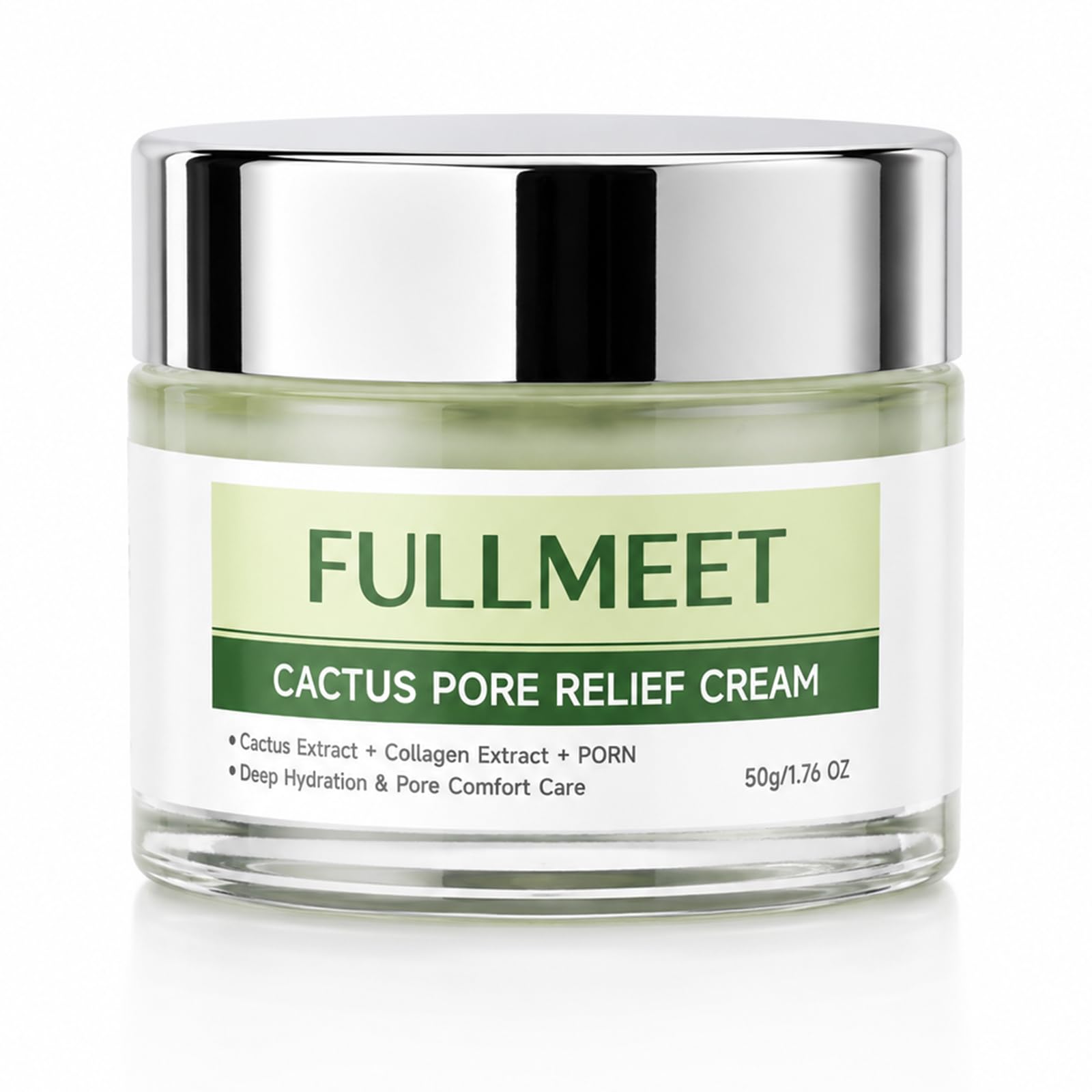 FullMeet Cactus Pore Relief Cream, Instant Cooling & Pore Minimizing Face Cream with Cactus Extract, PDRN and Collagen, Deep Moi
