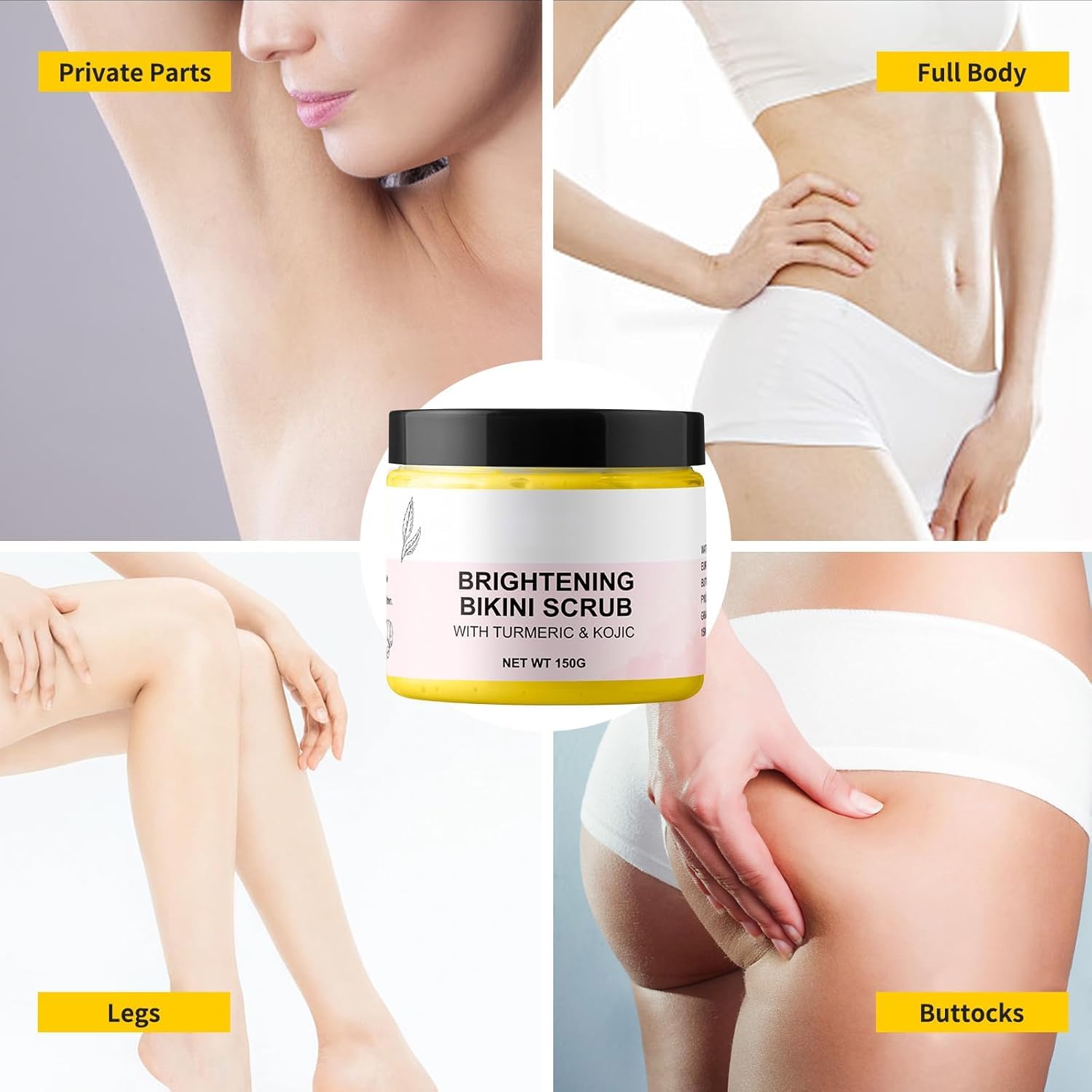 Bikini Area Exfoliator Exfoliating Body Scrub Turmeric Scrubs Kojic Bump Eraser Kp Body Exfoliant Ingrown Hair Treatment Body Sc