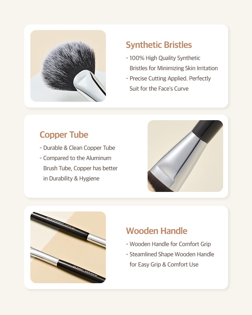 Studio17 Flat Foundation Brush For Liquid Makeup | Liquid Foundation Brush With Flat Top | Korean Makeup Brush With Super Micro