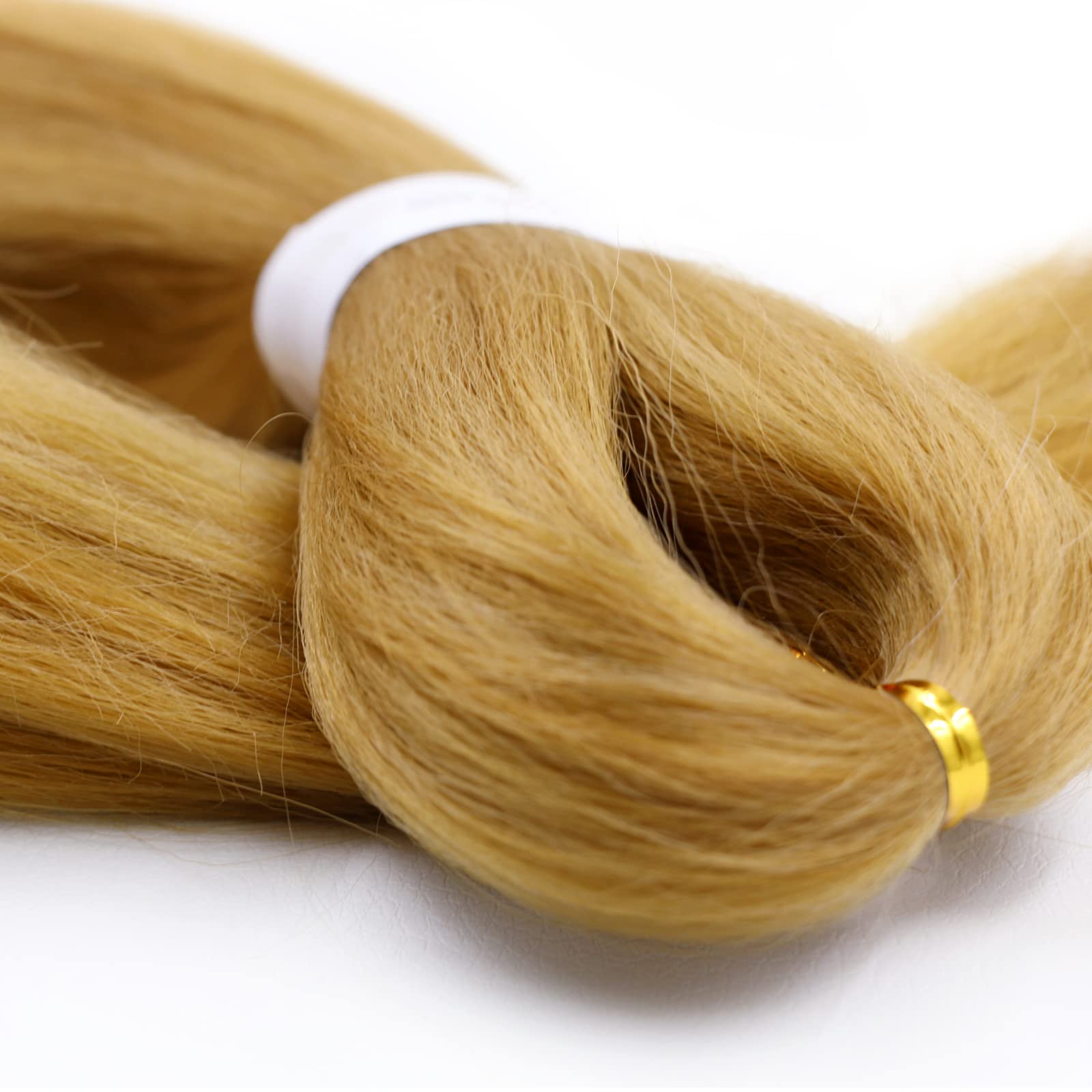 Iximii 27# Pre Stretched Braiding Hair 20 Inch 3 Packs Pre-Stretched Kanekalon Hair Honey Blonde Color Straight Crochet Braids S