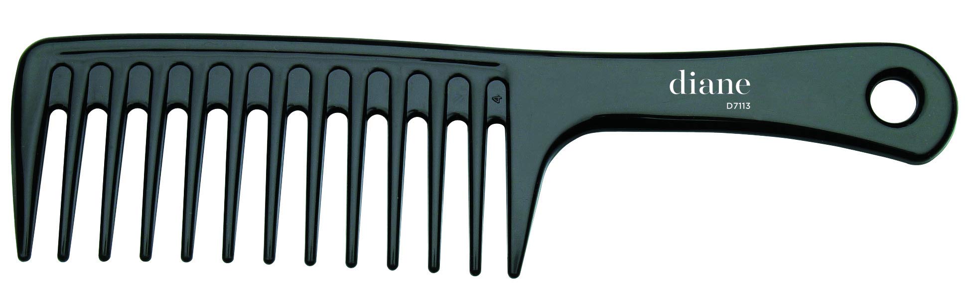 Diane Extra Wide Tooth Shampoo Comb - Ionic, Anti-Static Detangler Tool, Use on Wet or Damp Hair for Women, Men, Black, 9.75 Inc