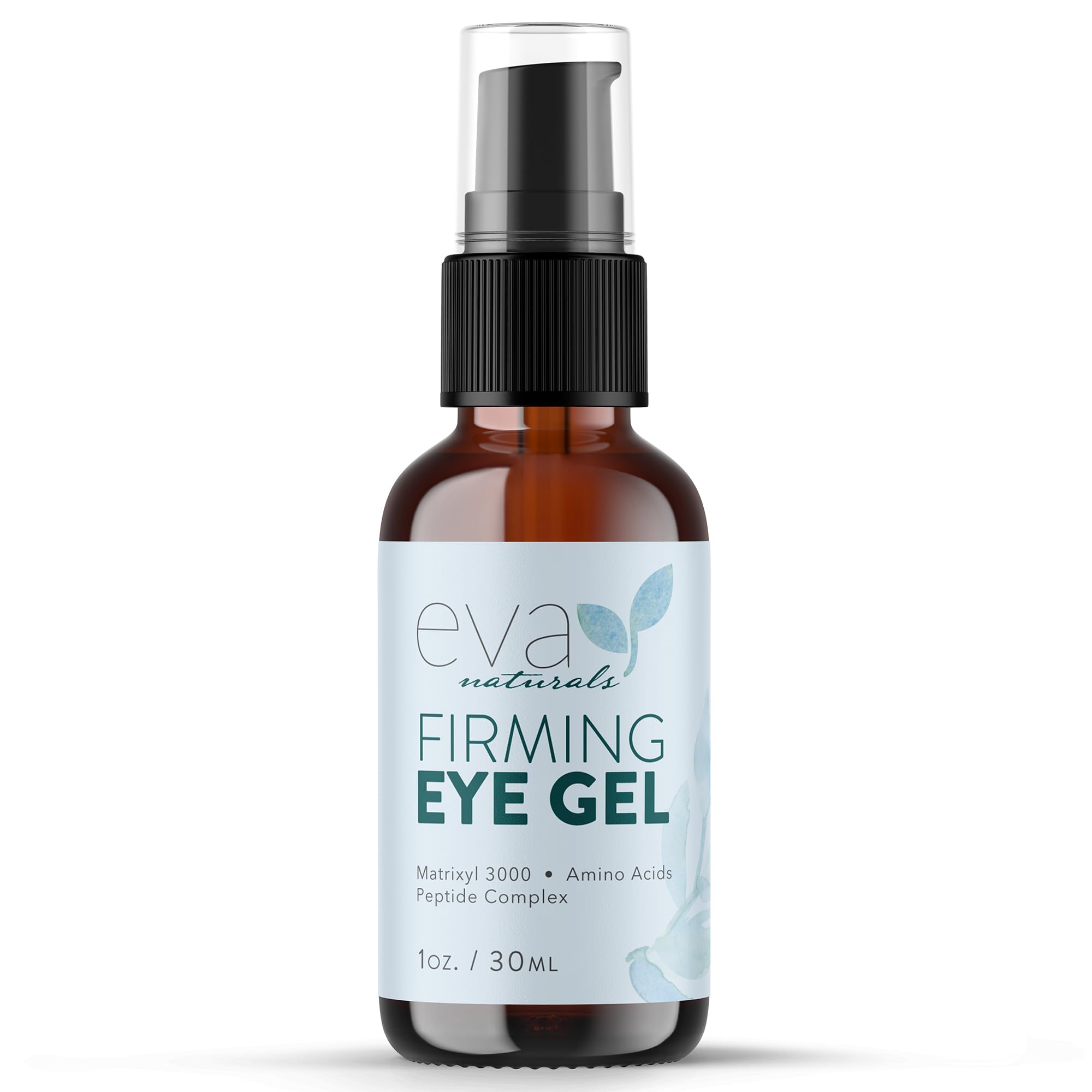 Eva Naturals Eye Gel for Dark Circles, Bags & Puffiness - Anti-Aging Serum with Peptides, Hyaluronic Acid & Botanicals - Firming