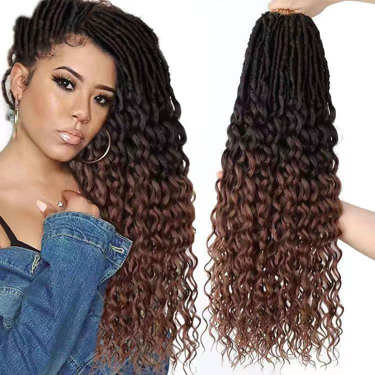 Faux Locs Crochet Hair 24 inch Soft Locs Crochet Hair pre looped 6 Packs Goddess Locs crochet Braids Crochet Locs for Women (24 