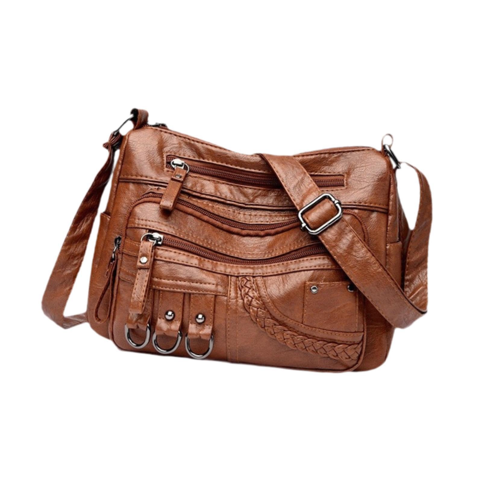 Atorse Women Shoulder Bag Soft Pu Leather Crossbody Bag Pouch For Gifts Summer Work Brown