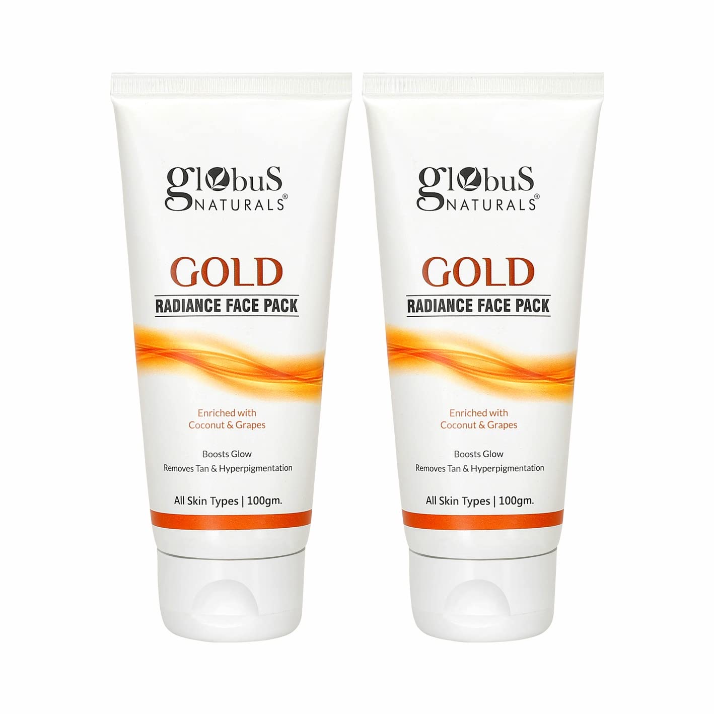 Globus Naturals Gold Radiance Anti Ageing & Brightening Face Pack Enriched With Saffron, Liquorice & Walnut, Fights Premature Ag