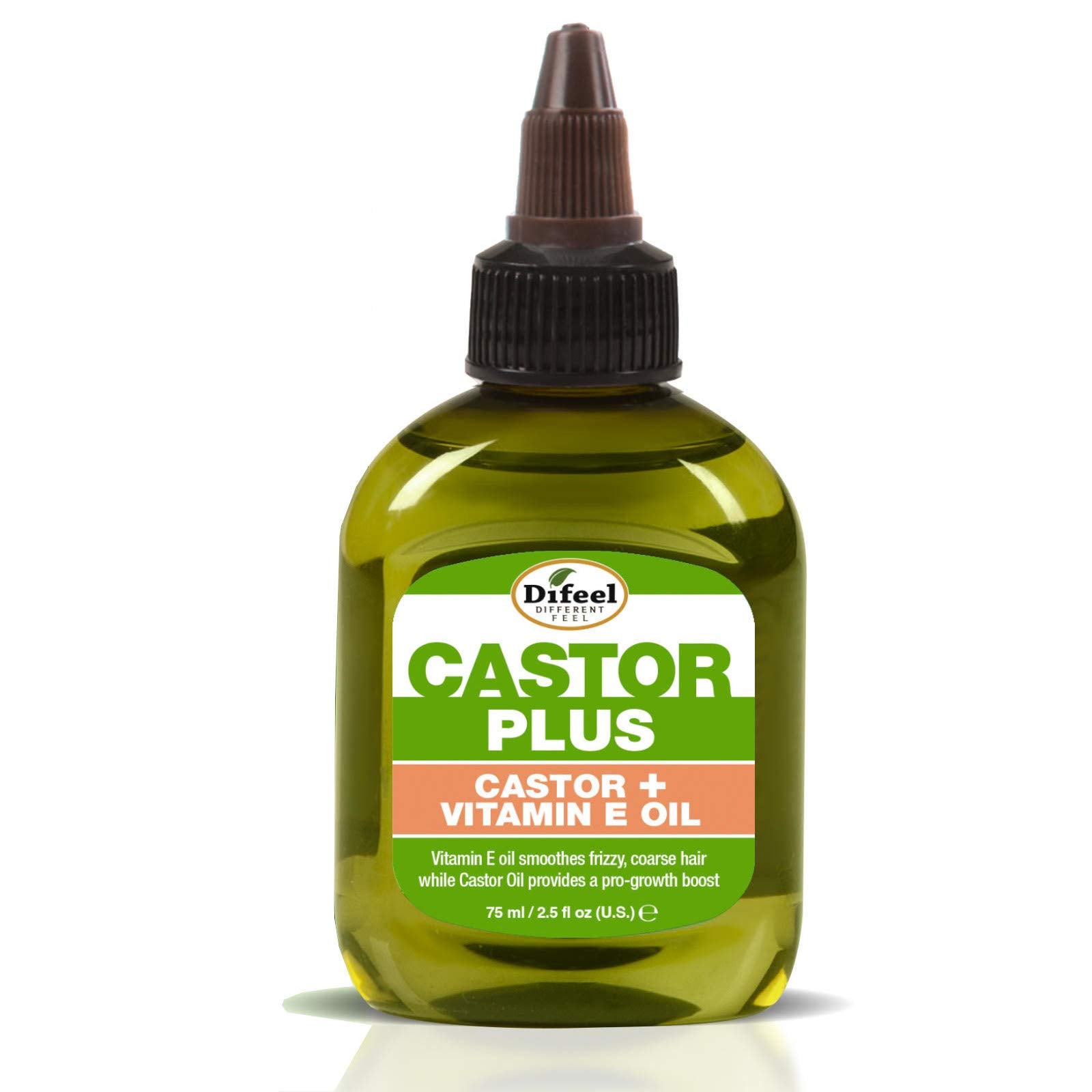 Difeel Premium Castor Plus Vitamin E - Pro-Growth + Anti-Frizz Premium Hair Oil 2.5 Oz.
