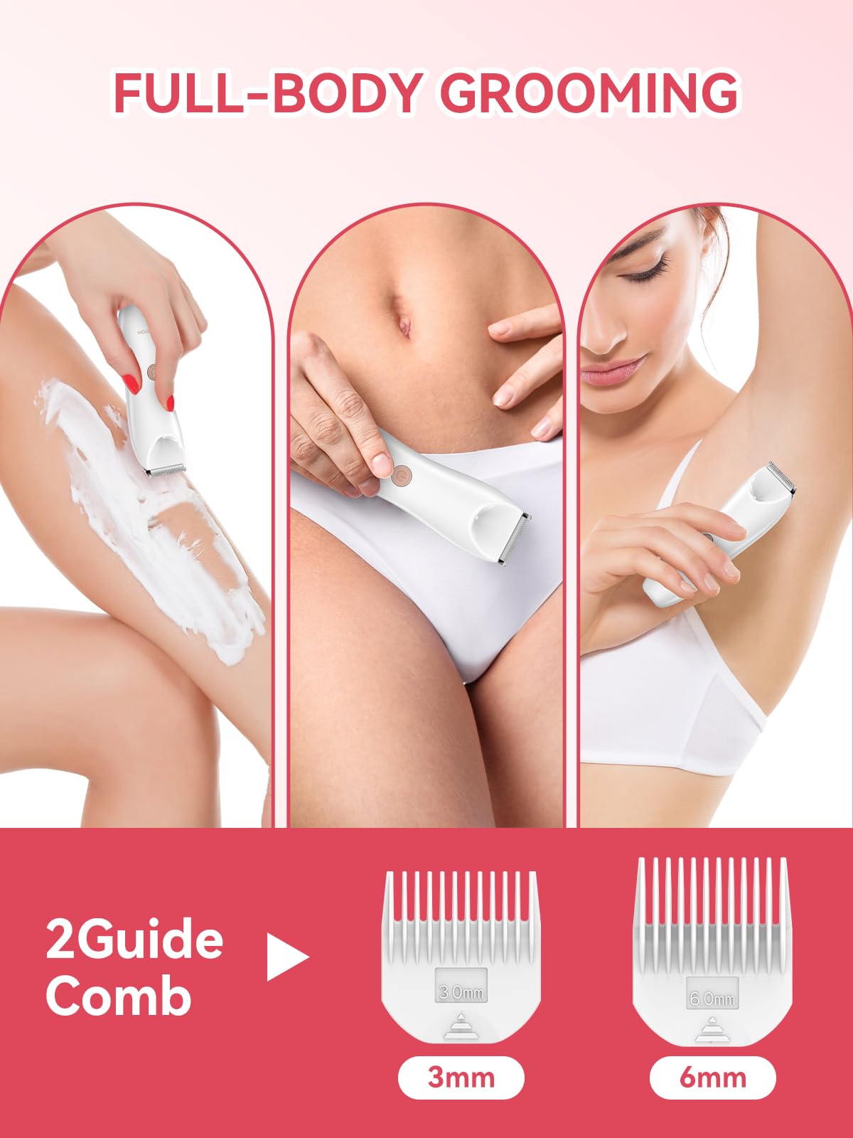 Bikini Trimmer for Women, Maxgroom Electric Razors for Women, Wet/Dry Pubic Hair Trimmer, Ceramic Blades for Intimate Grooming &