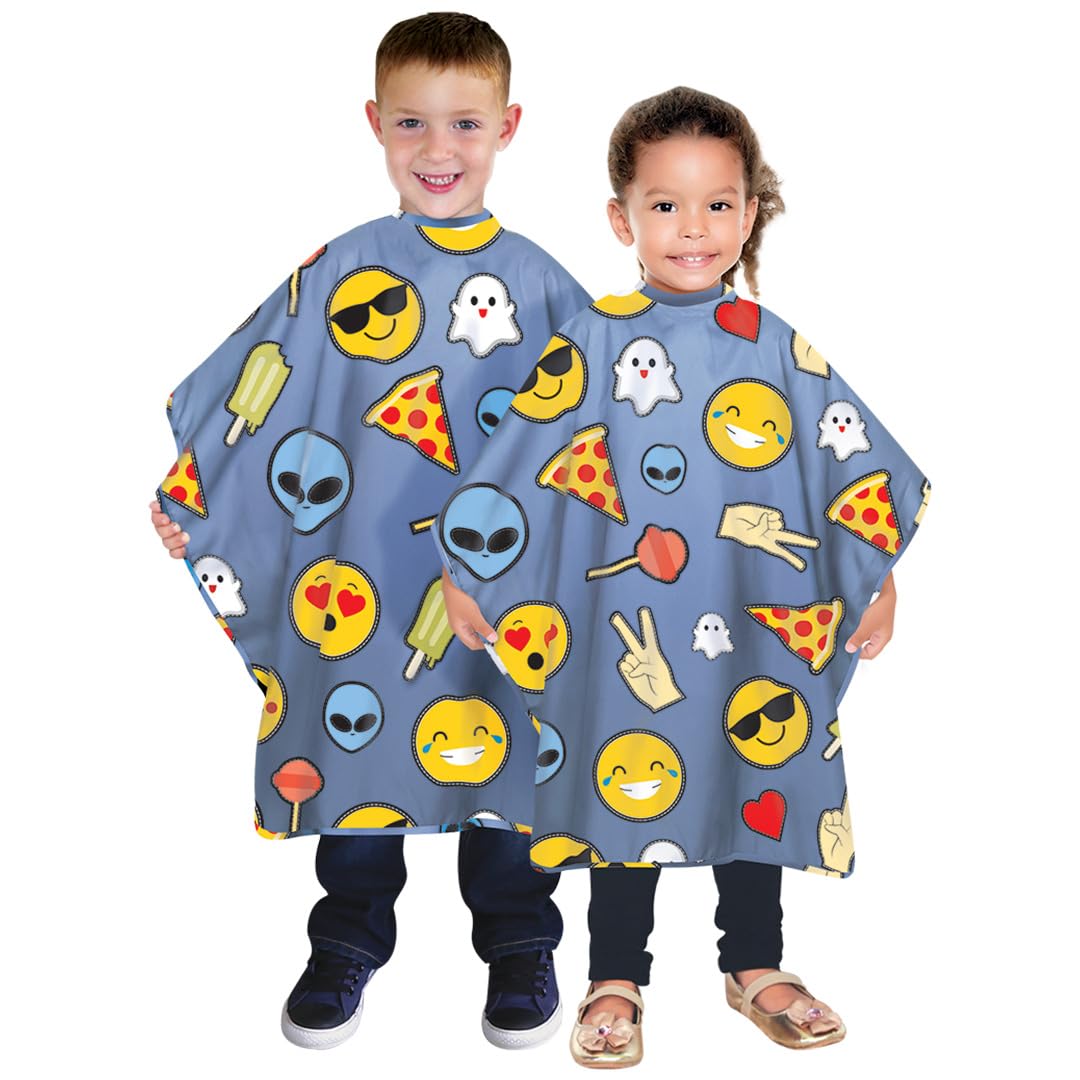 Betty Dain Kids Styling Haircut Cape, Social Kids Print, Youthful Unisex Design, Perfect Size For Children, Water And Stain Resi