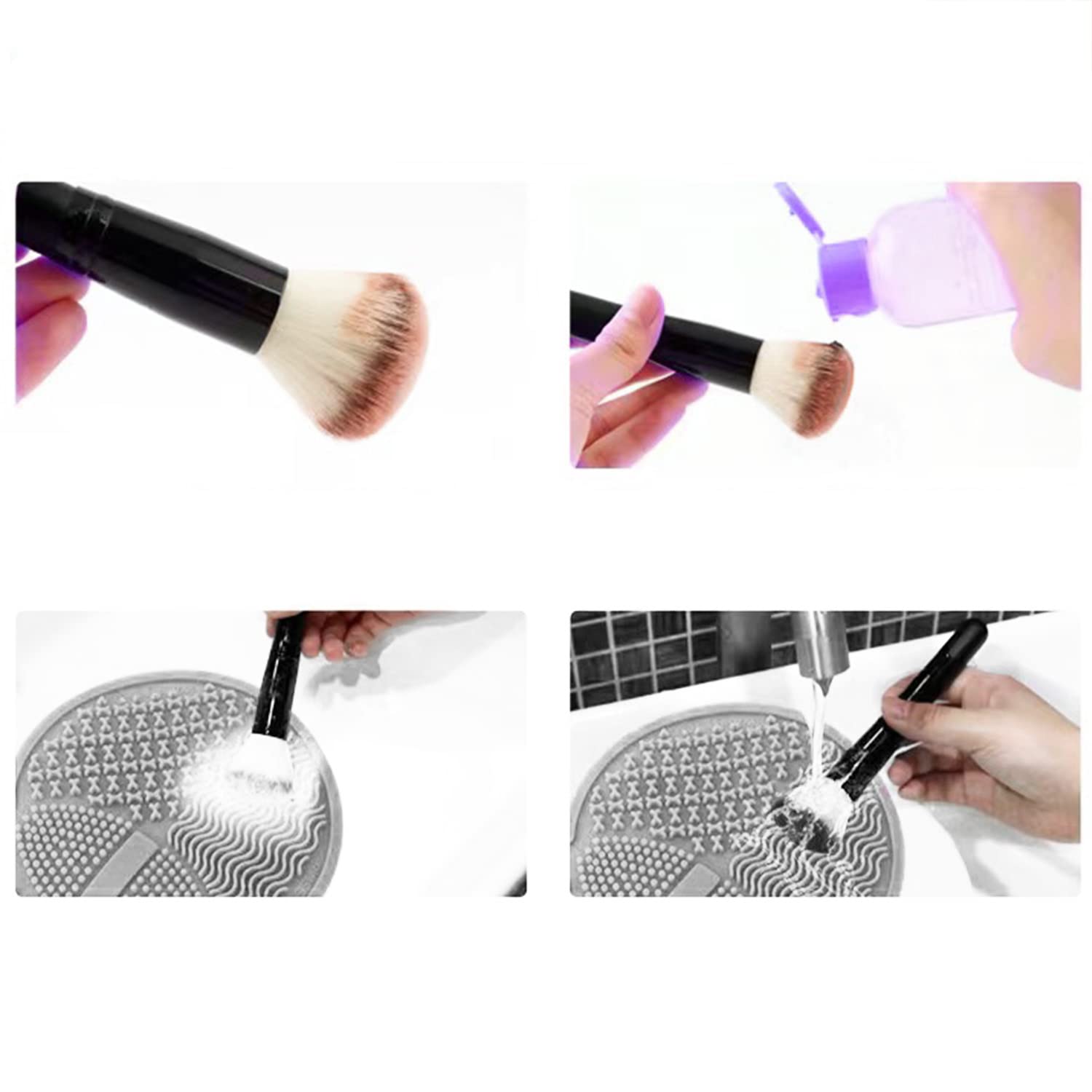 Makeup Brush Cleaning Mat, Silicone Makeup Brush Scrubber, Makeup Brush Cleaner Pad, Cosmetic Brush Cleaner, Brush Cleaning Pad,