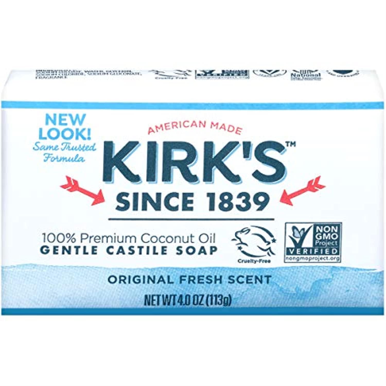 Kirk 's Castile: Coco Castile Bar Soap, Original 4 oz (2 pack)
