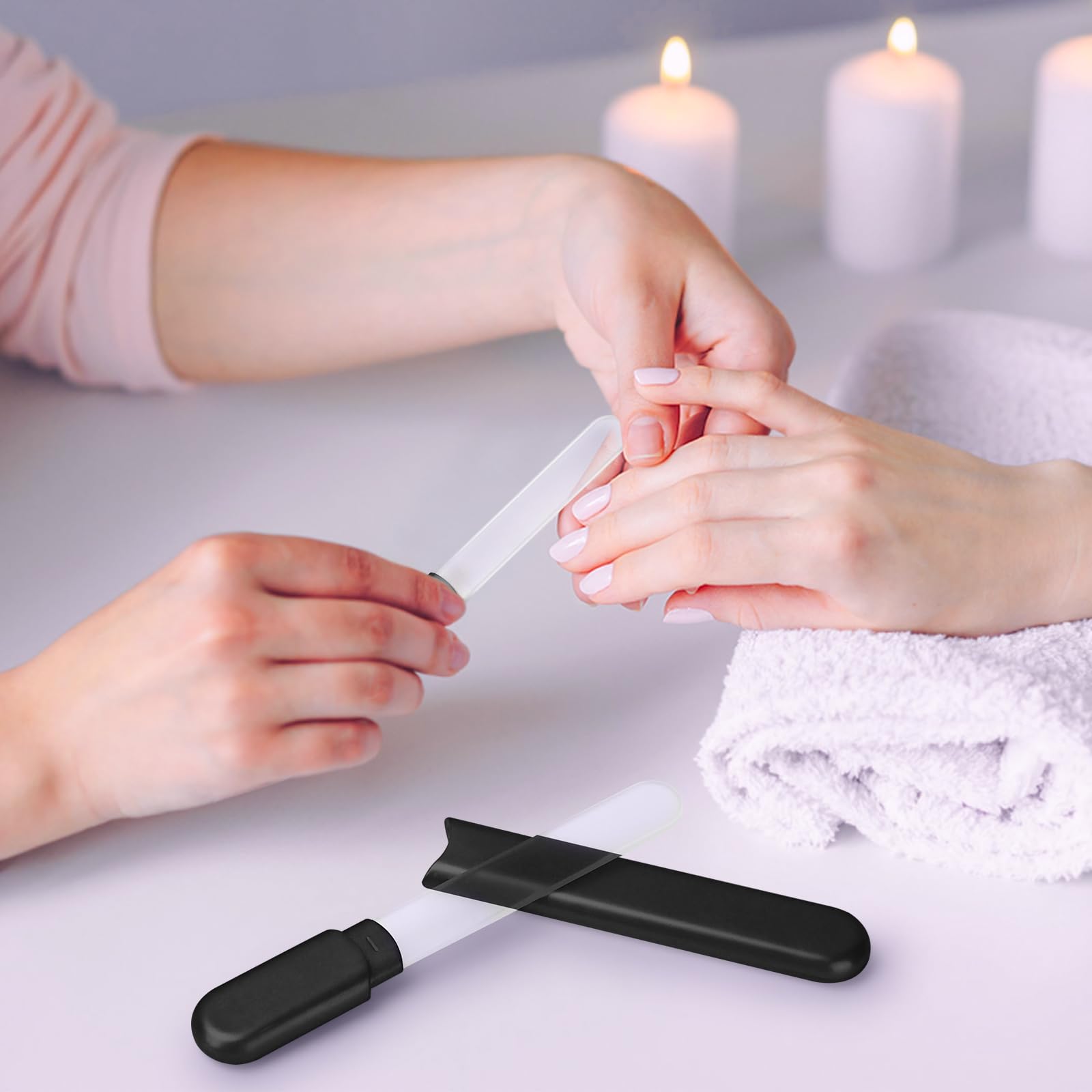 Stocking Stuffers For Women Men,Glass Nail File With Case,Christmas Gifts For Women,Birthday Valentines Day Gifts For Her Sister