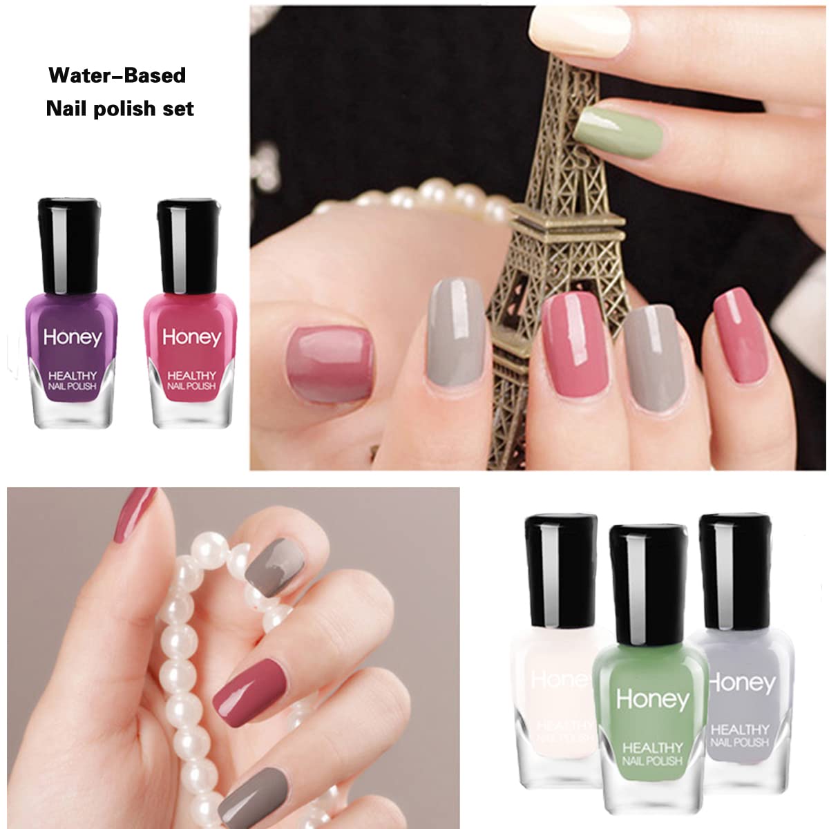 Tophany Non Toxic, Easy Peel Off Fast Dry Nail Polish Set For Pack, Eco Friendly And Organic Water Based Nail Polish For Women A
