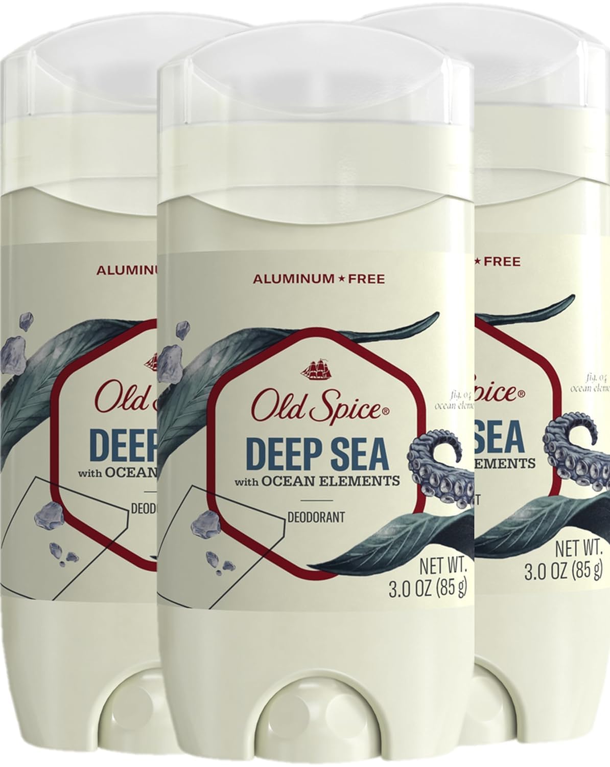 Old Spice Deodorant for Men, Aluminum-Free, Deep Sea Scent with Ocean Elements, 3 oz (Pack of 3)