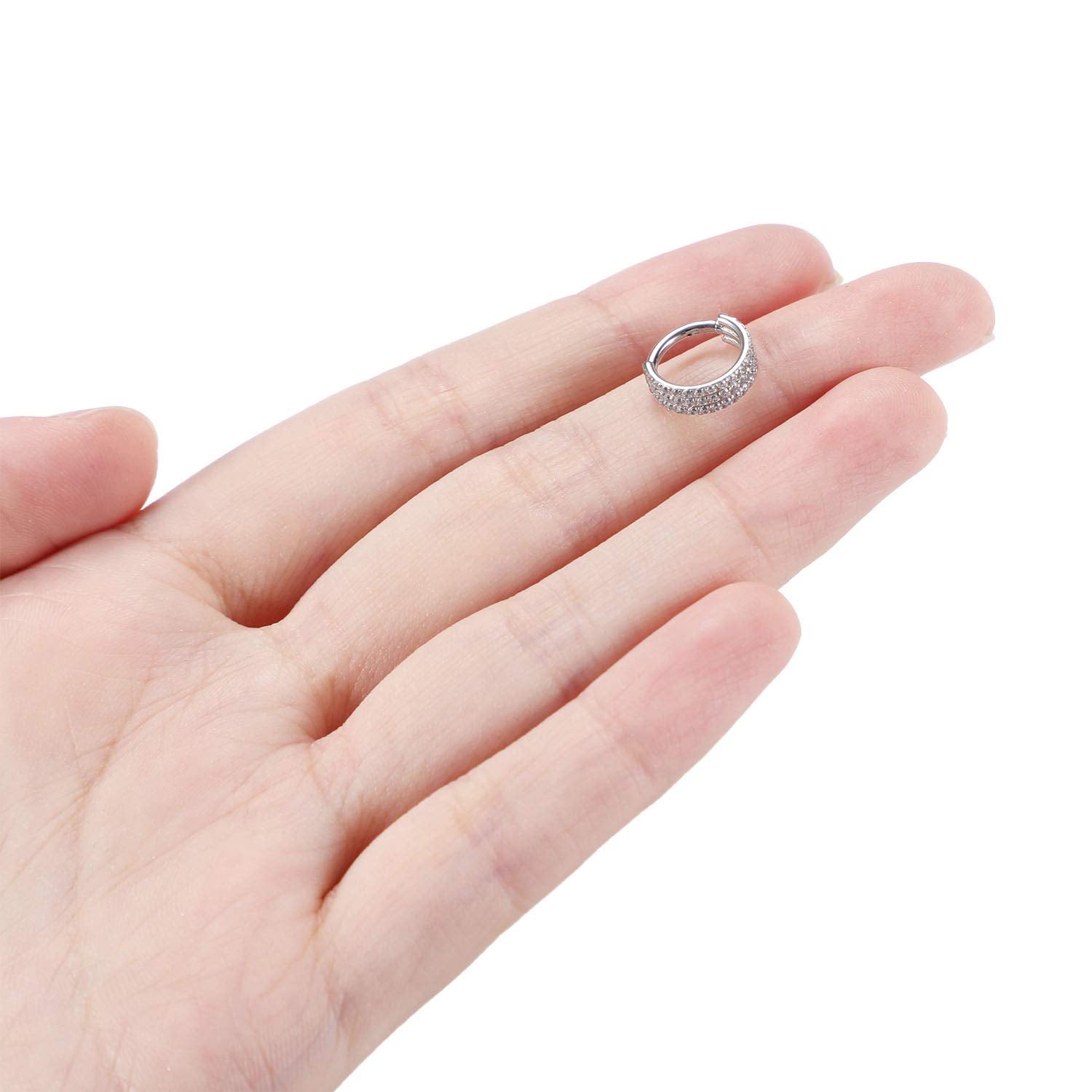 16G Daith Ring Septum Piercing Triple Stacked Cartilage Conch Helix Earring Hoop 316L Surgical Steel Septum Nose Rings 10mm Micr