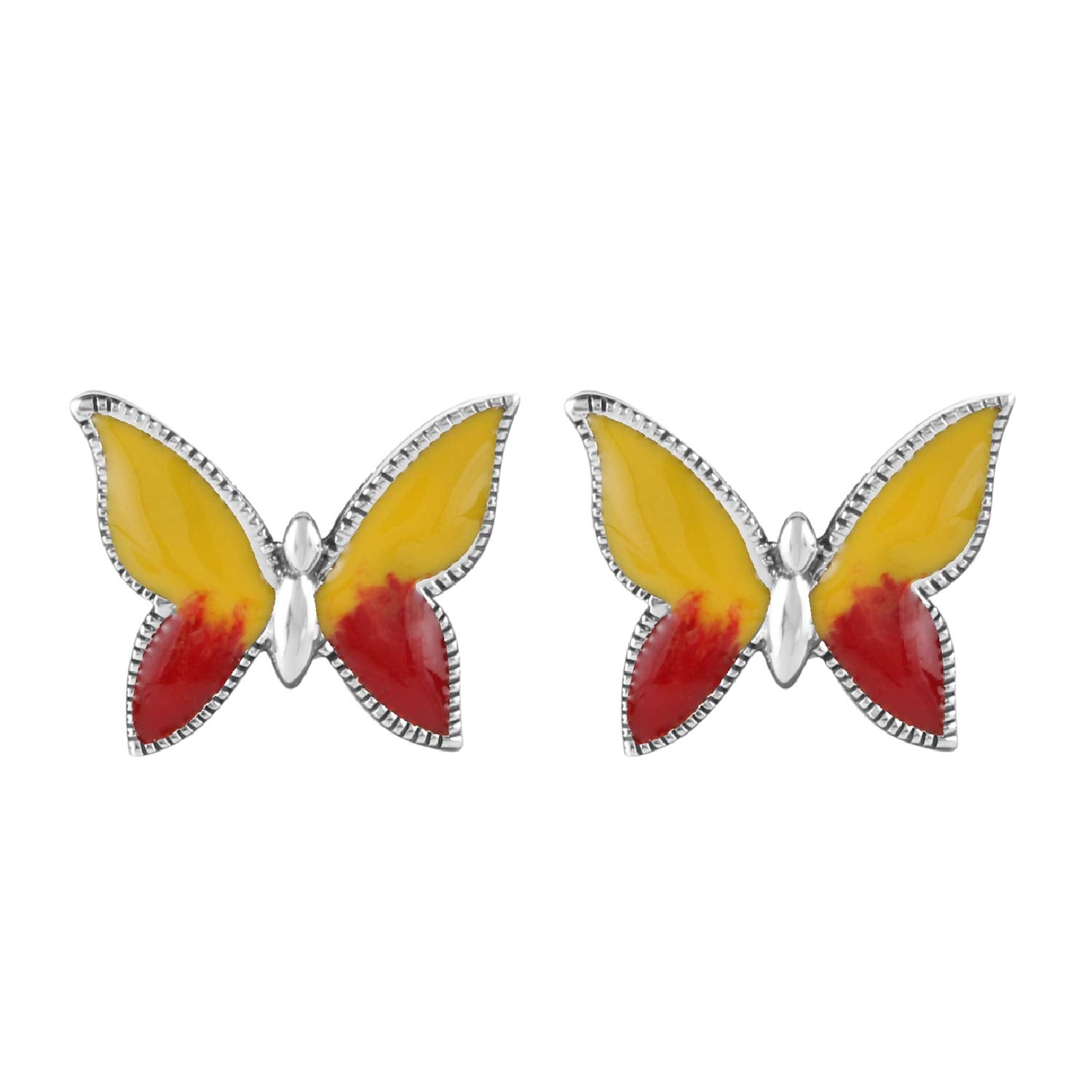Ananth Jewels 925 Silver Stud Earrings For Women Yellow