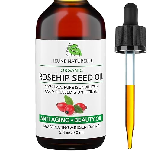Jeune Naturelle Rosehip Oil Organic, From Fruit & Seeds, Pure, Raw, Virgin, Cold Pressed, Undiluted Body Oil For Skin Care, For