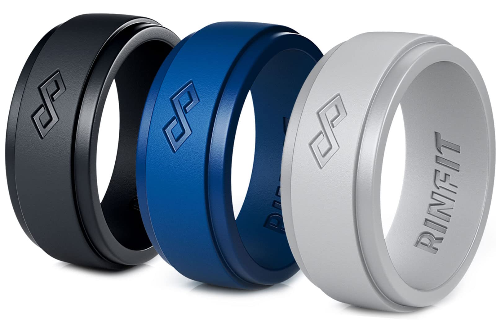 Rinfit Silicone Rings for Men - Mens Silicone Wedding Band - Infinity Silicone Ring Men - Rubber Wedding Rings - Patented Design