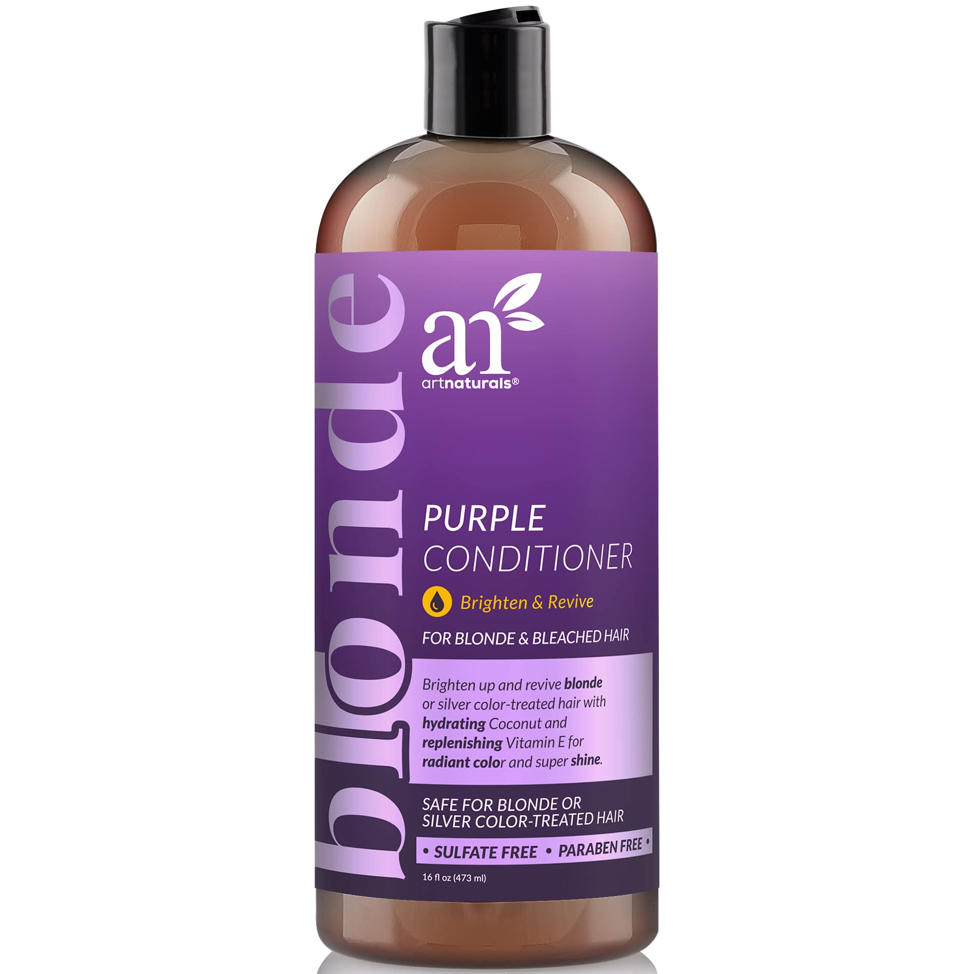 Artnaturals Purple Conditioner - (16 Fl Oz / 473ml) - Protects, Balances and Tones - Bleached, Color Treated, Silver, Brassy and