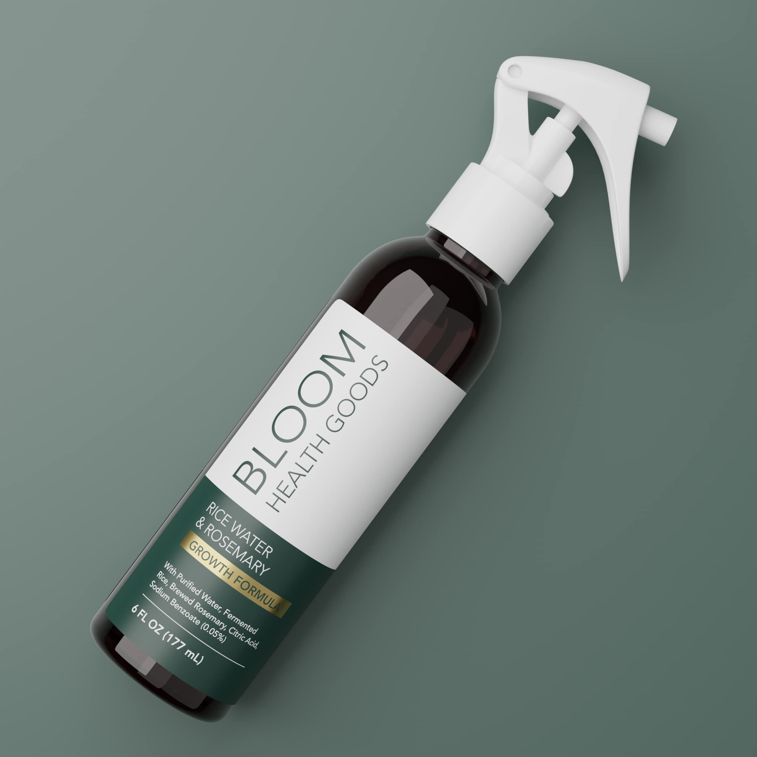 Bloom Health Goods - Rice Water & Brewed Rosemary Spray - Hair & Skin Serum - Strengthen, Moisturize & Thicken Naturally - For D