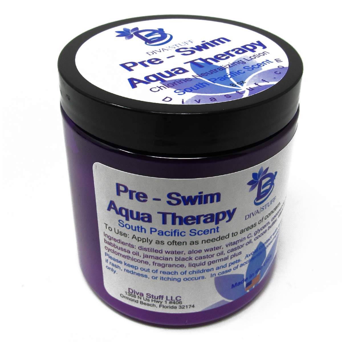Diva Stuff Pre-Swim Aqua Therapy Chlorine Neutralizing Body Moisturizing Lotion For Swimmers, Protects Skin From Chlorine And Sa