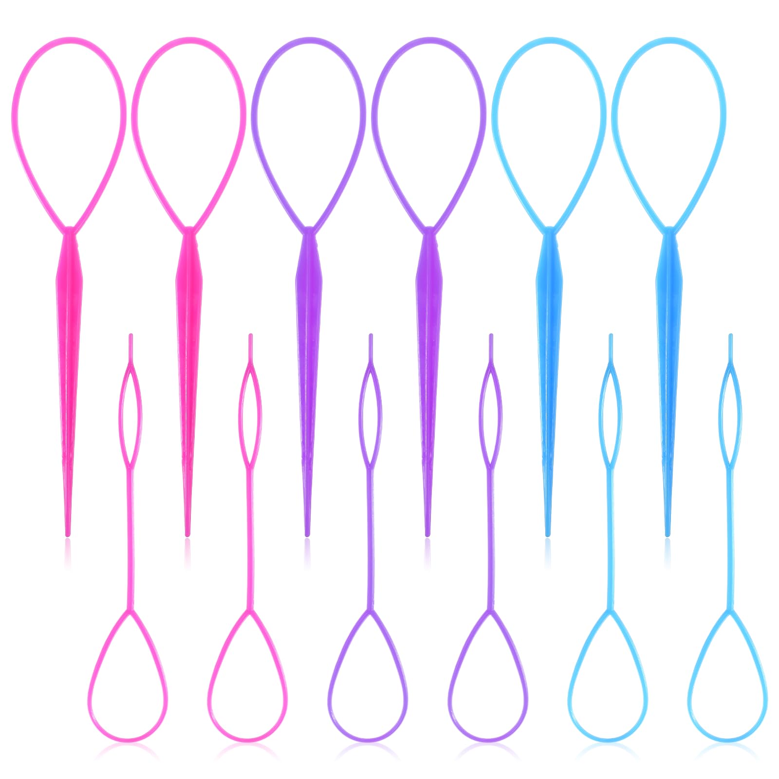 12 PCS Topsy Loop Styling Tool Hair Tail Tool Hairs Pull Through Tools
