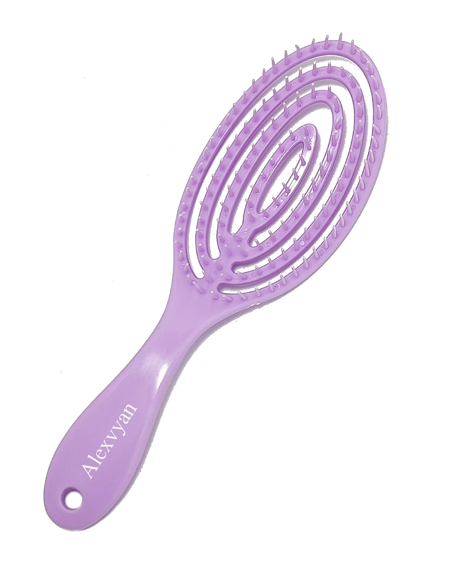 Alexvyan Purple Hair Scalp Massage Comb Hair Brush Women Wet Curly Detangle Hair Brush For Salon Hairdressing Styling Tools For 