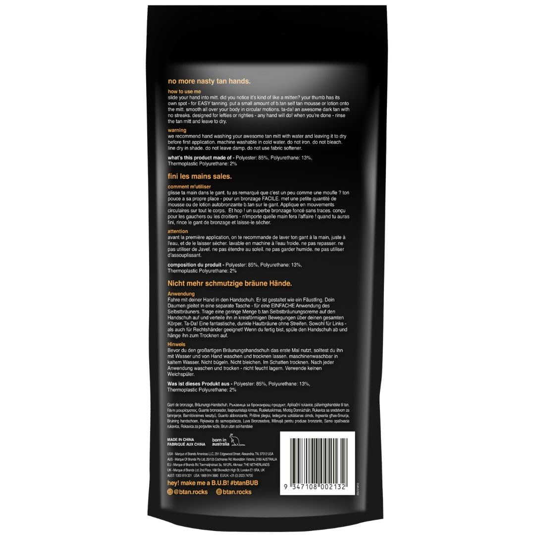 B.Tan Body Self Tanning Mitt | I Don'T Want Tan On My Hands - Self Tanning Applicator Glove With Thumb, Streak-Free, Even Applic