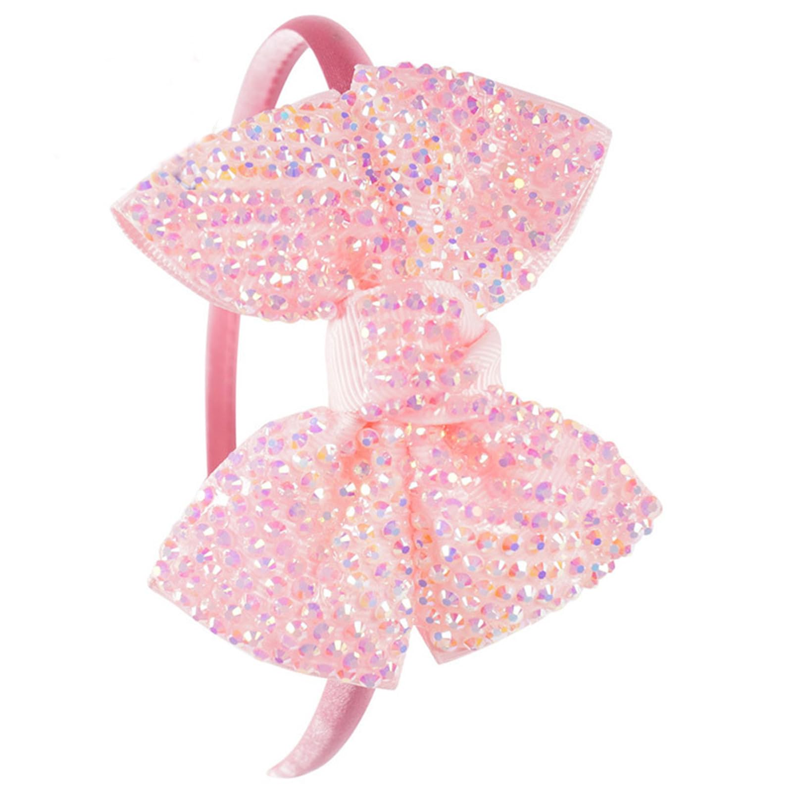 CIEHER Sparkling Rhinestone Bow Headbands - Pink Hairbands for Girls' Costume Accessories