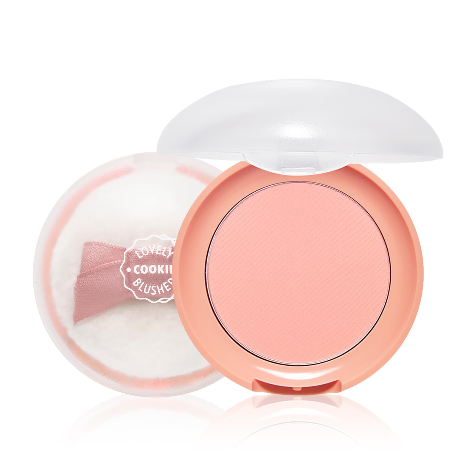 Etude Lovely Cookie Blusher #Or201 Apricot Peach Mousse 4G | Glowing & Natural Powder Blush With Long-Lasting Sebum Control | Ea