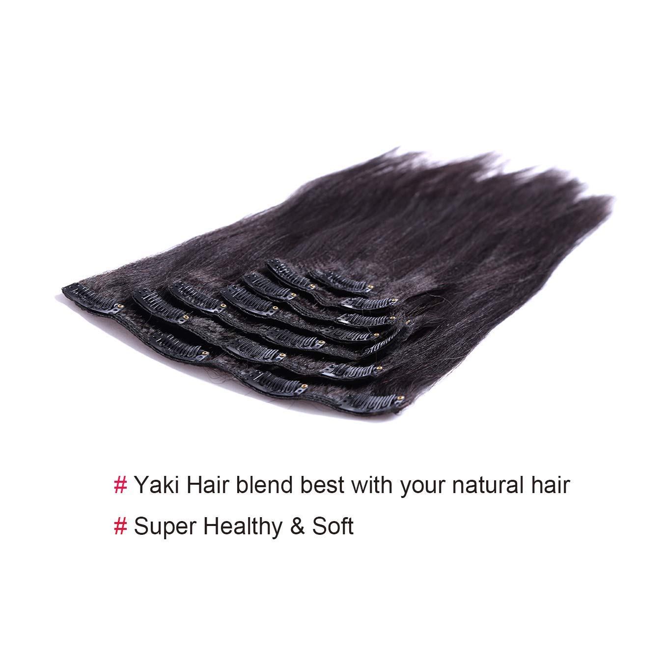 Anrosa Yaki Hair Clip In Yaki Hair Extensions Clip In Human Hair Yaki Hair Clip In Extensions For African American Yaki Straight