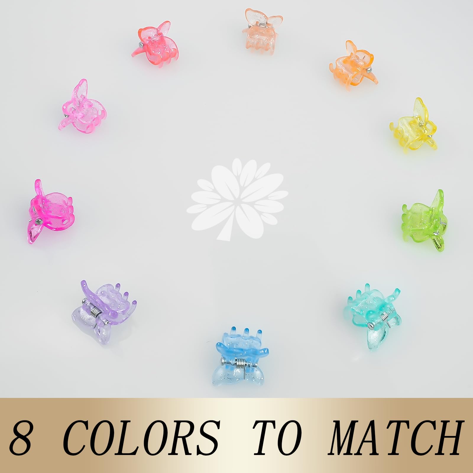 KANPRINCESS 50PCS Mini Claw Clips Small Hair Accessories With Fancy Box, Flower Clips for Women And Girls Cute And Sweet Gift Se