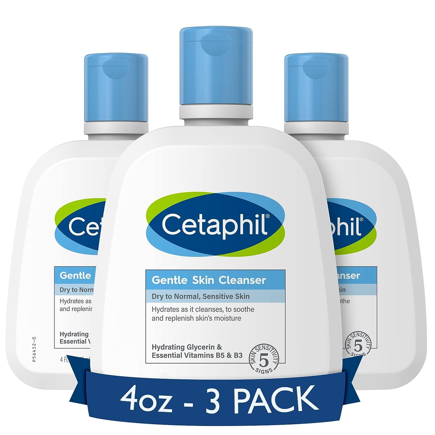 Cetaphil Face Wash, Hydrating Gentle Skin Cleanser For Dry To Normal Sensitive Skin, New 4 Oz 3 Pack, Fragrance Free, Soap Free