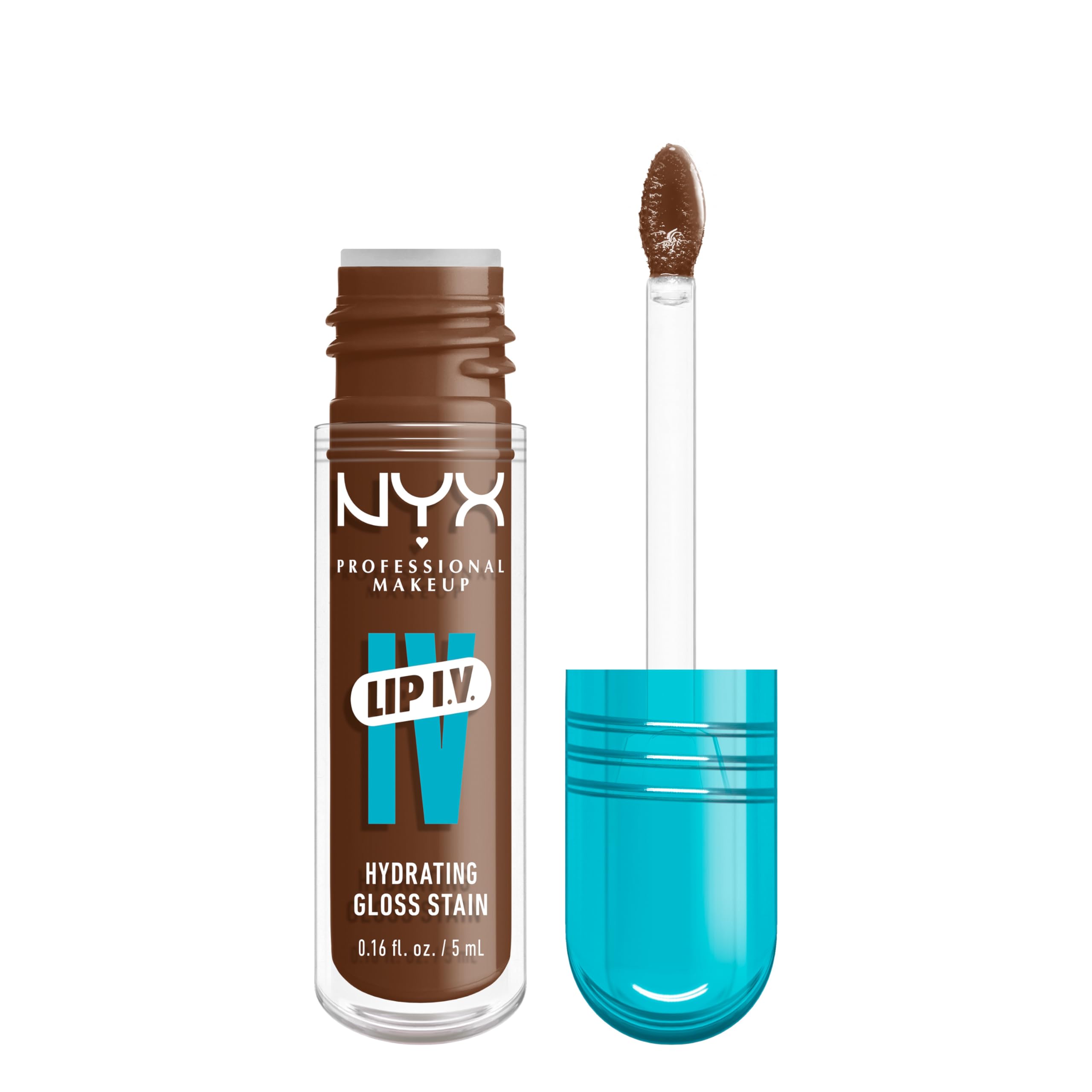 NYX PROFESSIONAL MAKEUP Lip IV Hydrating Gloss Serum, Lip Stain with 12HR Hydration - Splash N Spice (Brown Lip Gloss)