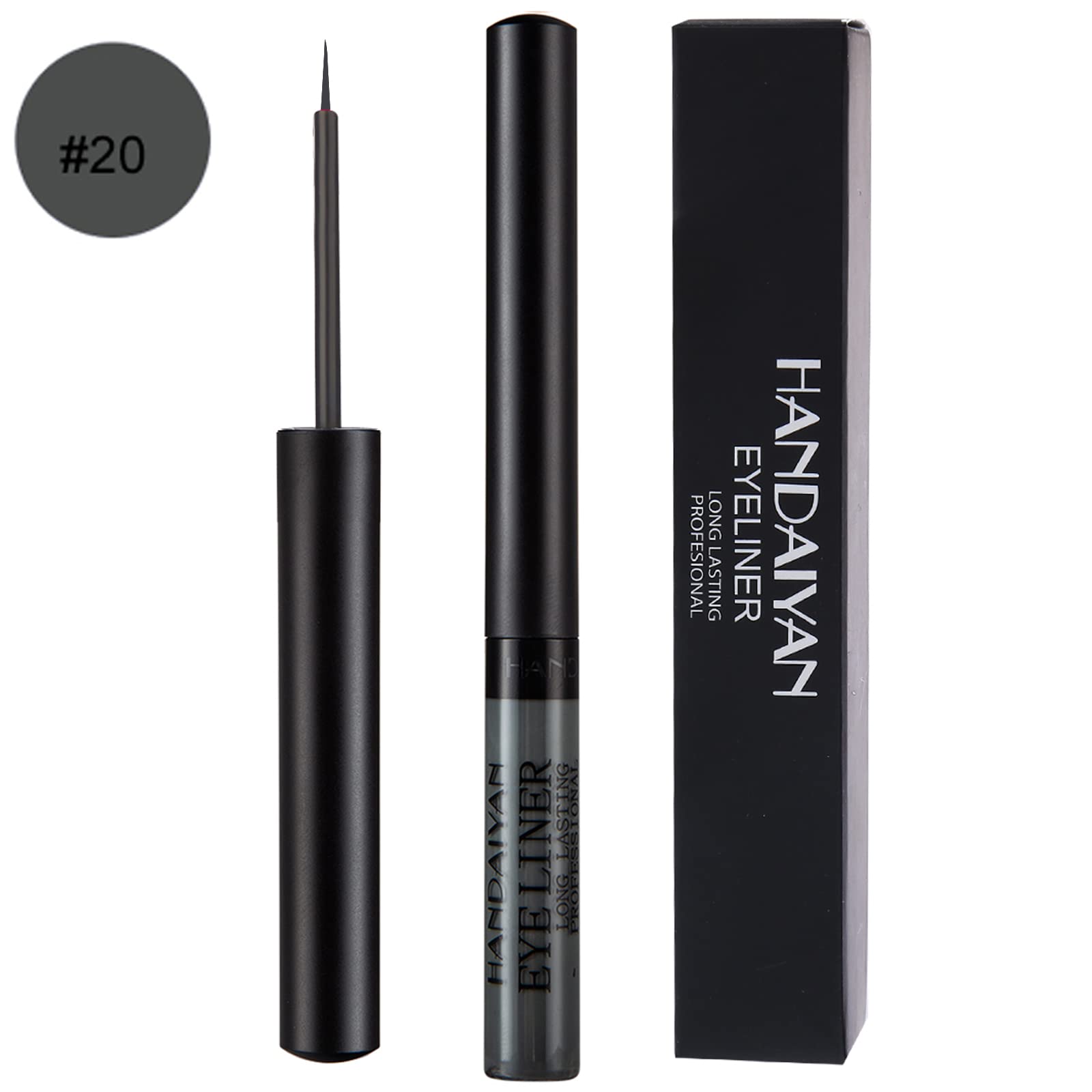 Dekrion Liquid Eyeliner, Matte Colored Eyeliners, Grey Eyeliner, White Black Red Brown Green Purple Waterproof High-Pigmented Co