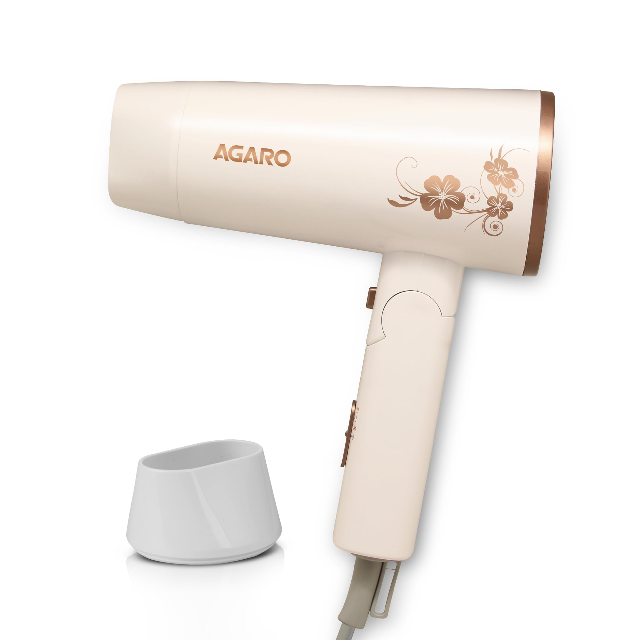 Agaro Hd 1217 Hair Dryer, 2 Speed 3 Temperature Settings, Cool Shot, Foldable Handle, 1800Watts, Hair Drying, Hair Styling For M