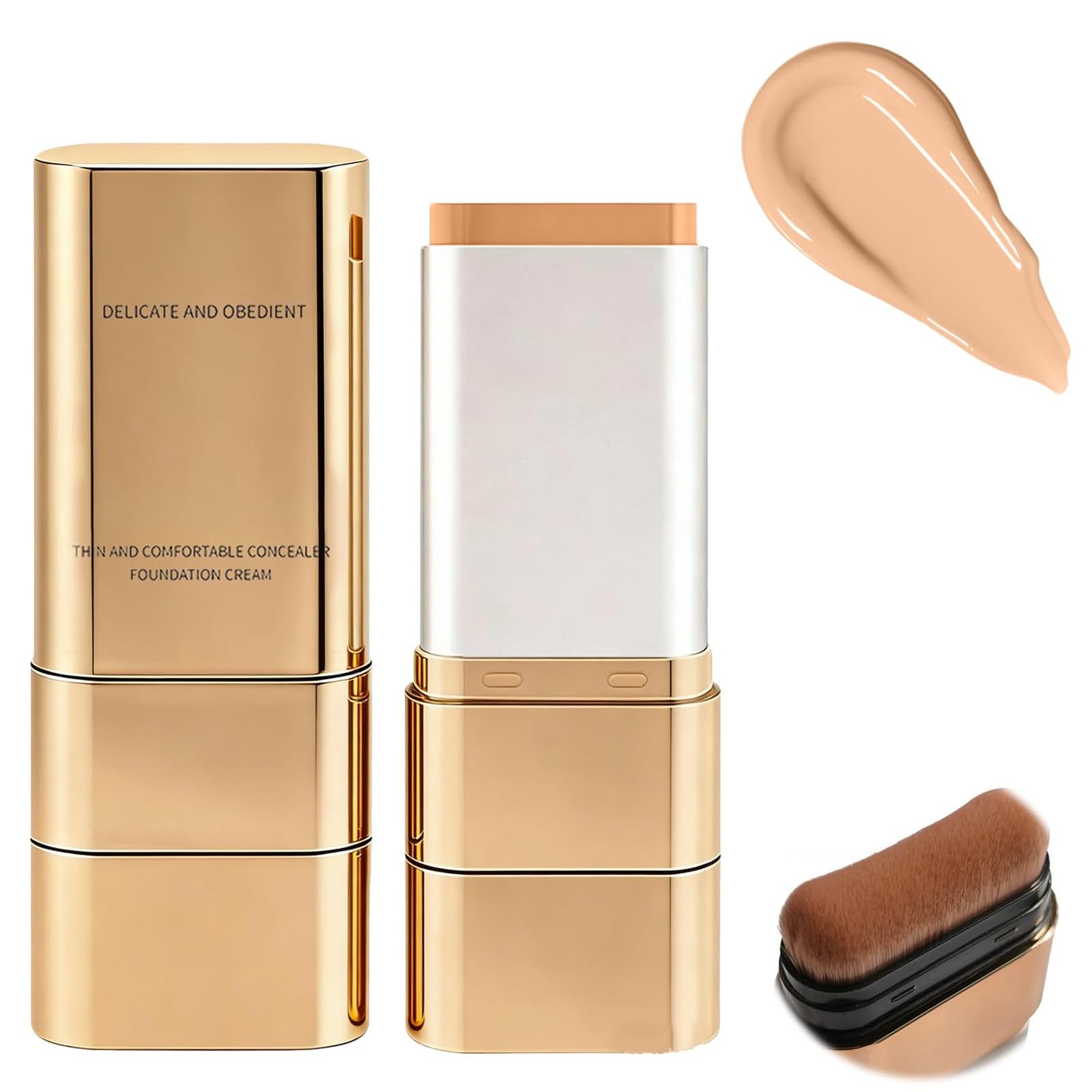 2PCS Luminous DualEnded Concealer Foundation Stick, Foundation Stick Korean 3 in 1, Multiuse Double Head Foundations Make up S