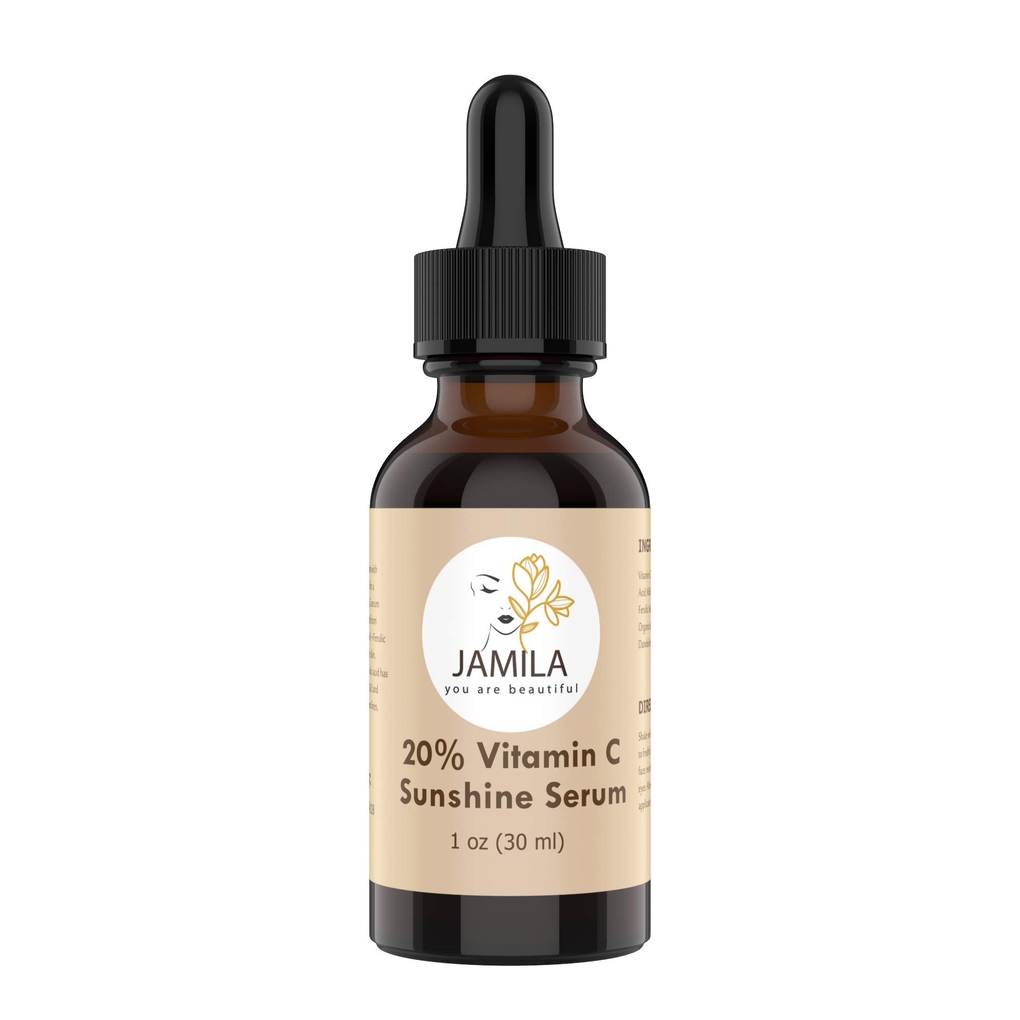 20% Sunshine Vitamin C + Vitamin E + Ferulic Acid Serum for Skin Brightening, Reduction of Acne Scars & Hyperpigmentation