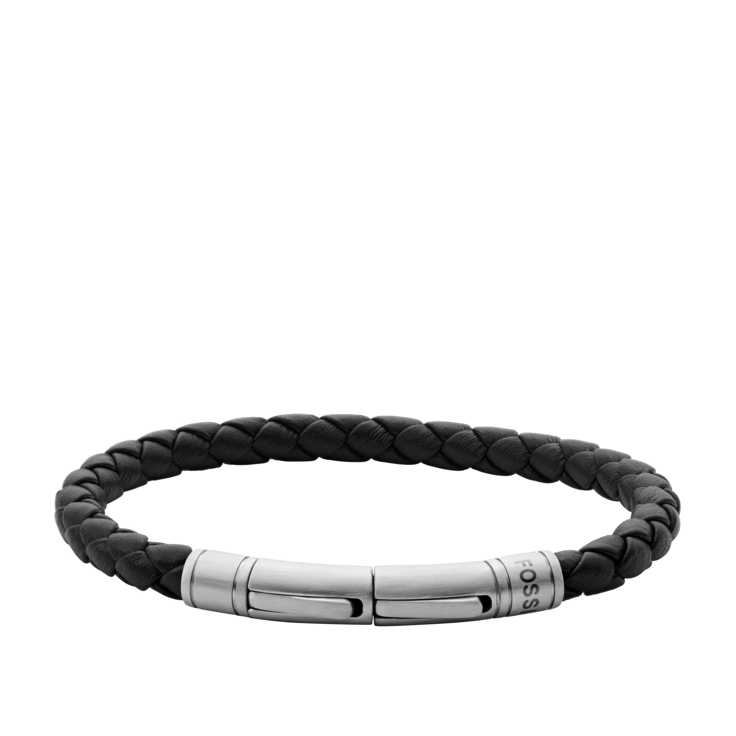Fossil Men's Braided Leather Bracelet, Color: Brown (Model: JF04089040)