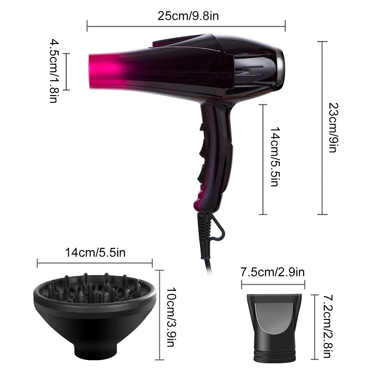 Professional Hair Dryer with Blue Light Far Infrared Negative Ionic 3500W Blow Dryer Fast Drying Heat Hairdryer Powerful Home Sa