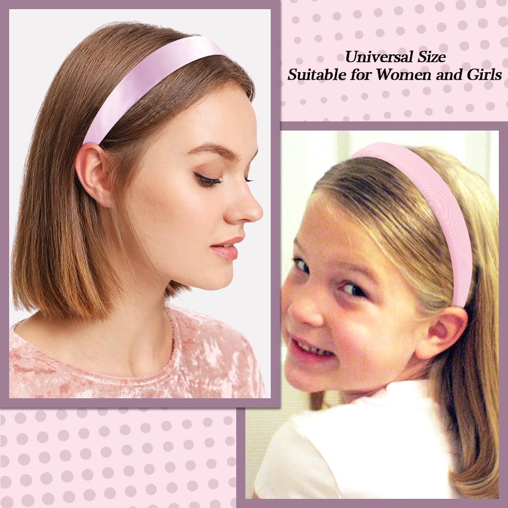 Ahoney 7 Pack Pink Headbands For Girls Women Headbands Trendy Non Slip Hairbands Cute Hair Accessories Multi-Style Headband Pack
