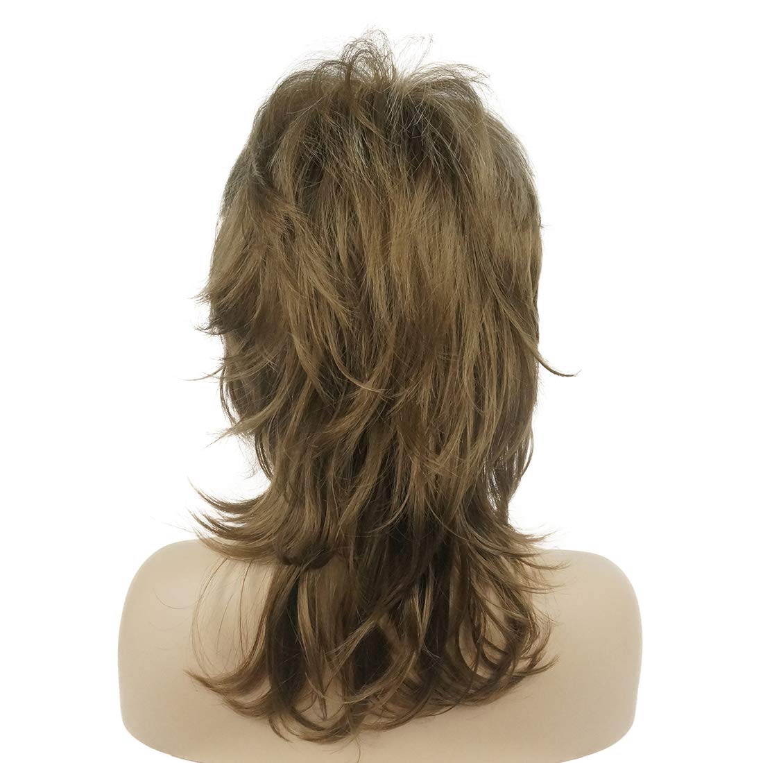 Lydell Long Soft Shaggy Layered Classic Cap Full Synthetic Wigs (12TT26 Brown with Highlights)