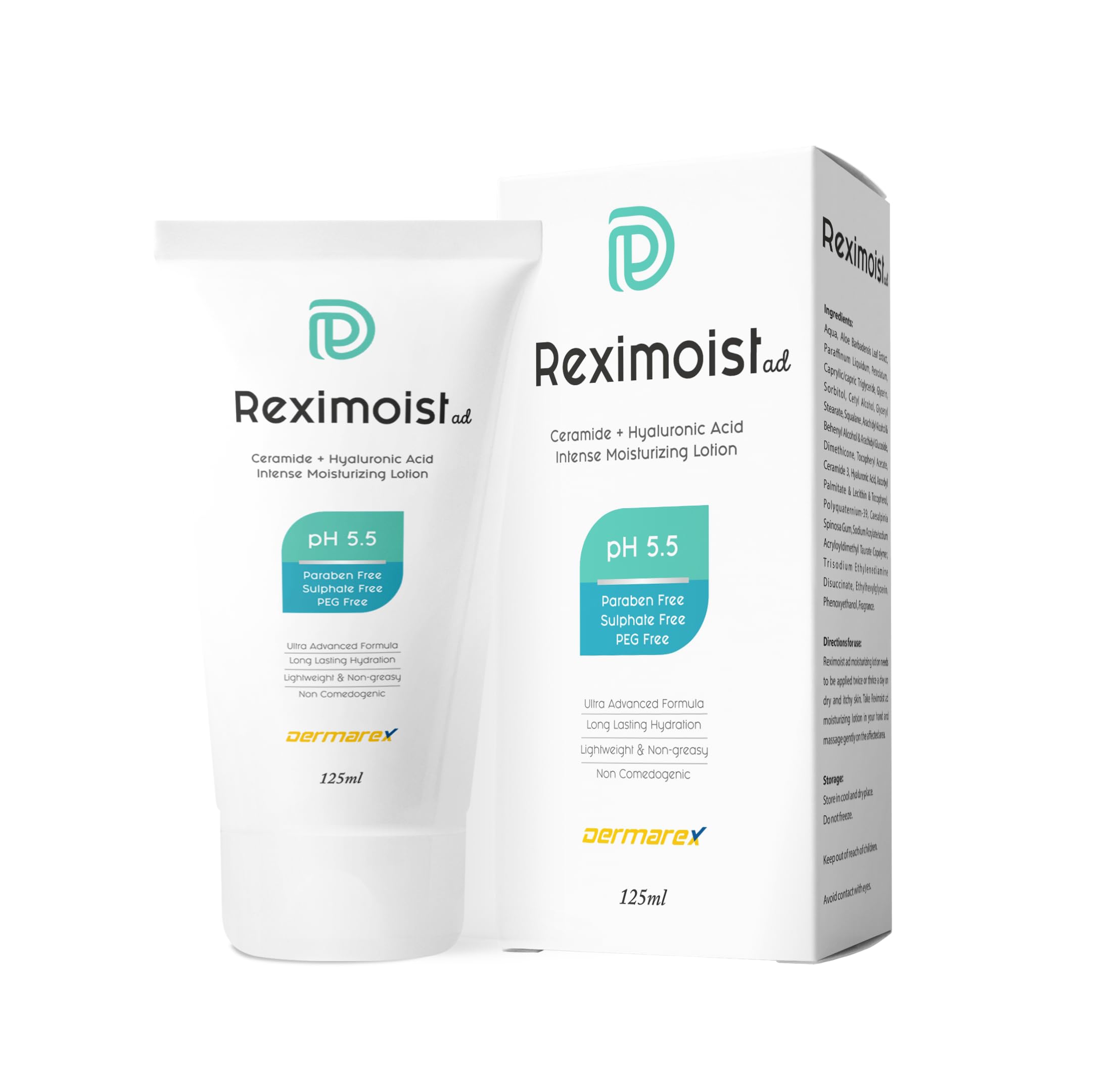 Reximoist Lotion (125 Ml) - Advanced Moisturizer Lotion With Ceramide & Hyaluronic Acid For All Skin Types
