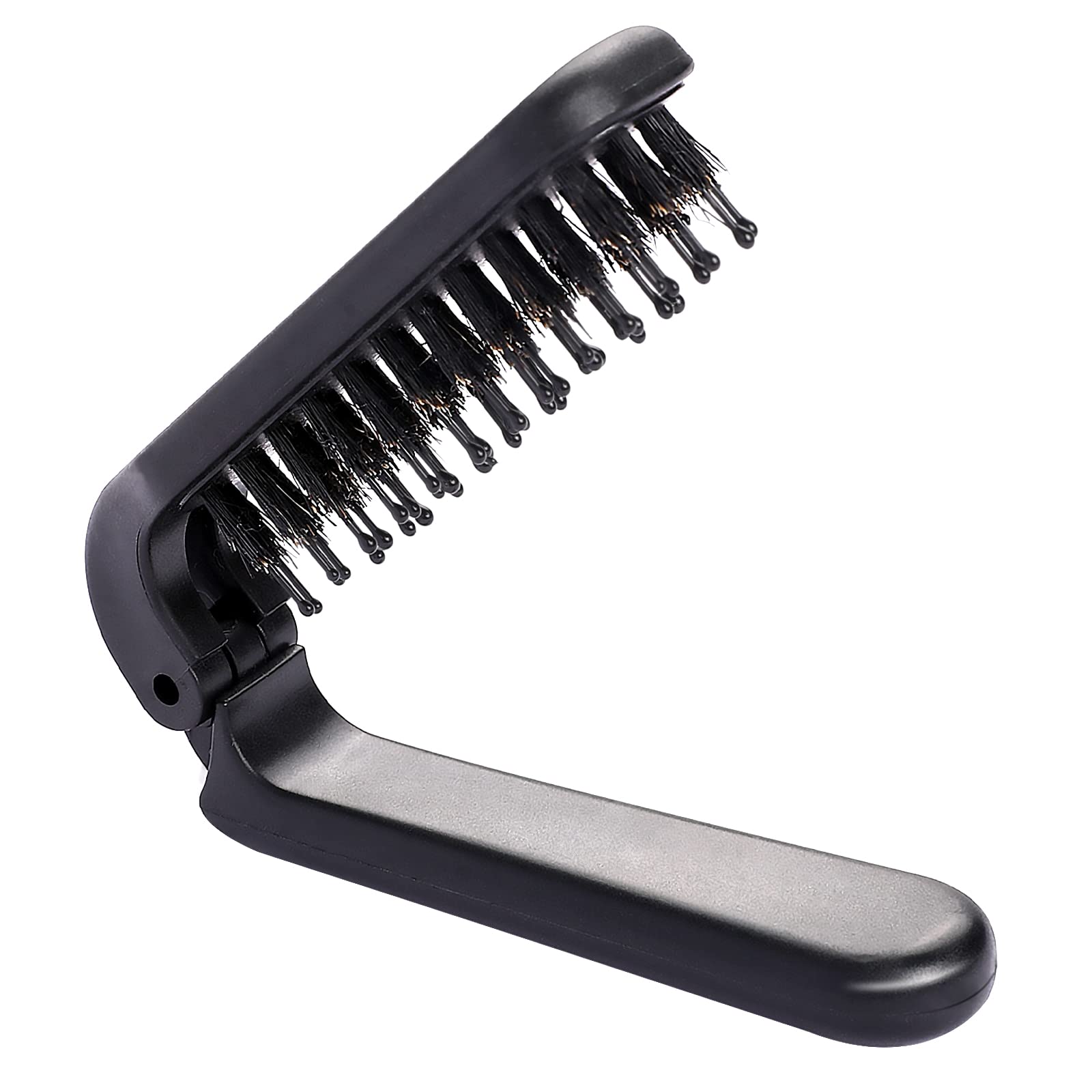 Travel Folding Hair Brush, Mini Foldable Brush Portable Boar Bristles Comb Pocket Size Hair Styling Tool Collapsable Hairbrush f