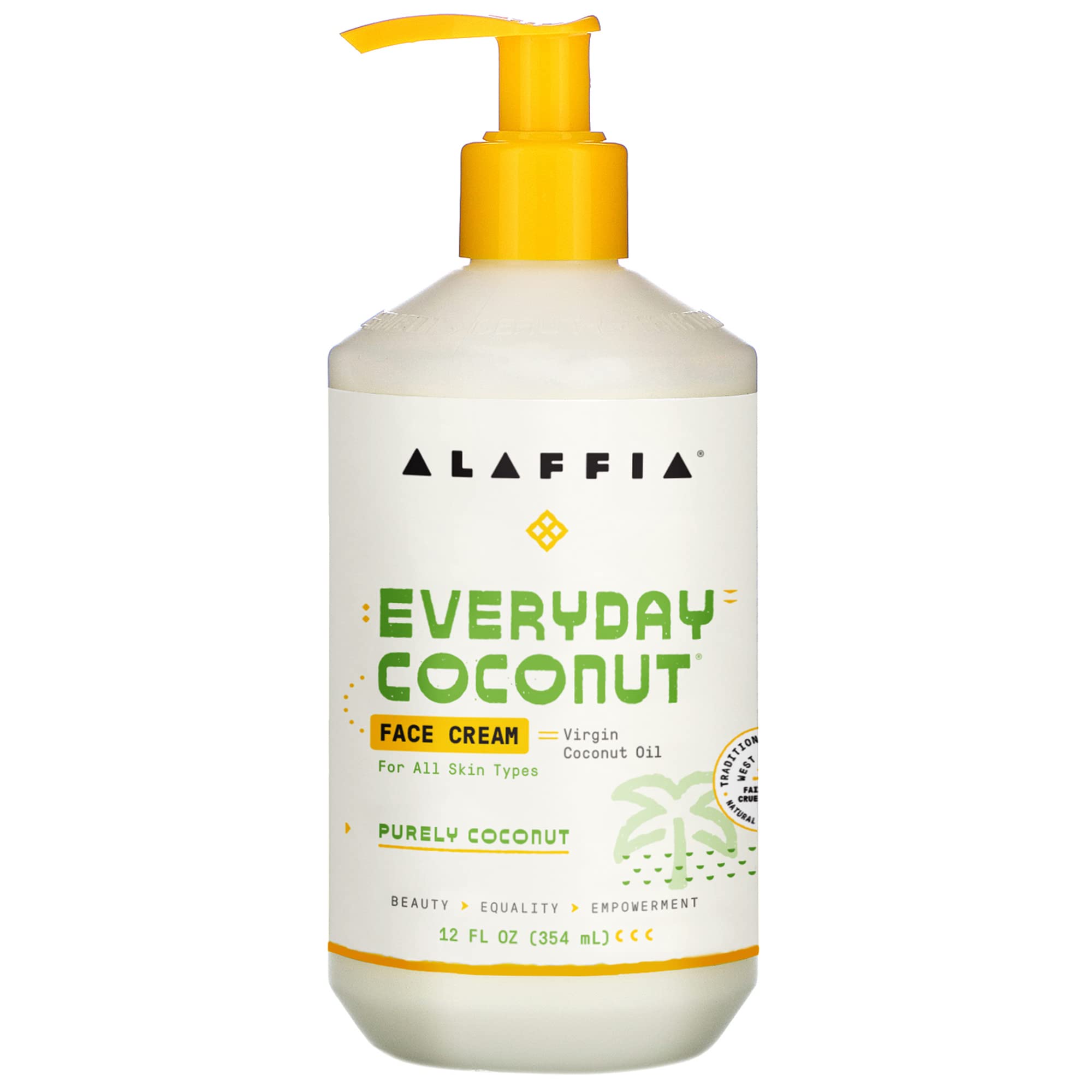 Alaffia Everyday Coconut Face Cream, Skin Care with Virgin Coconut Oil, Moisturizer for Firmness & Elasticity, Helps Reduce the 