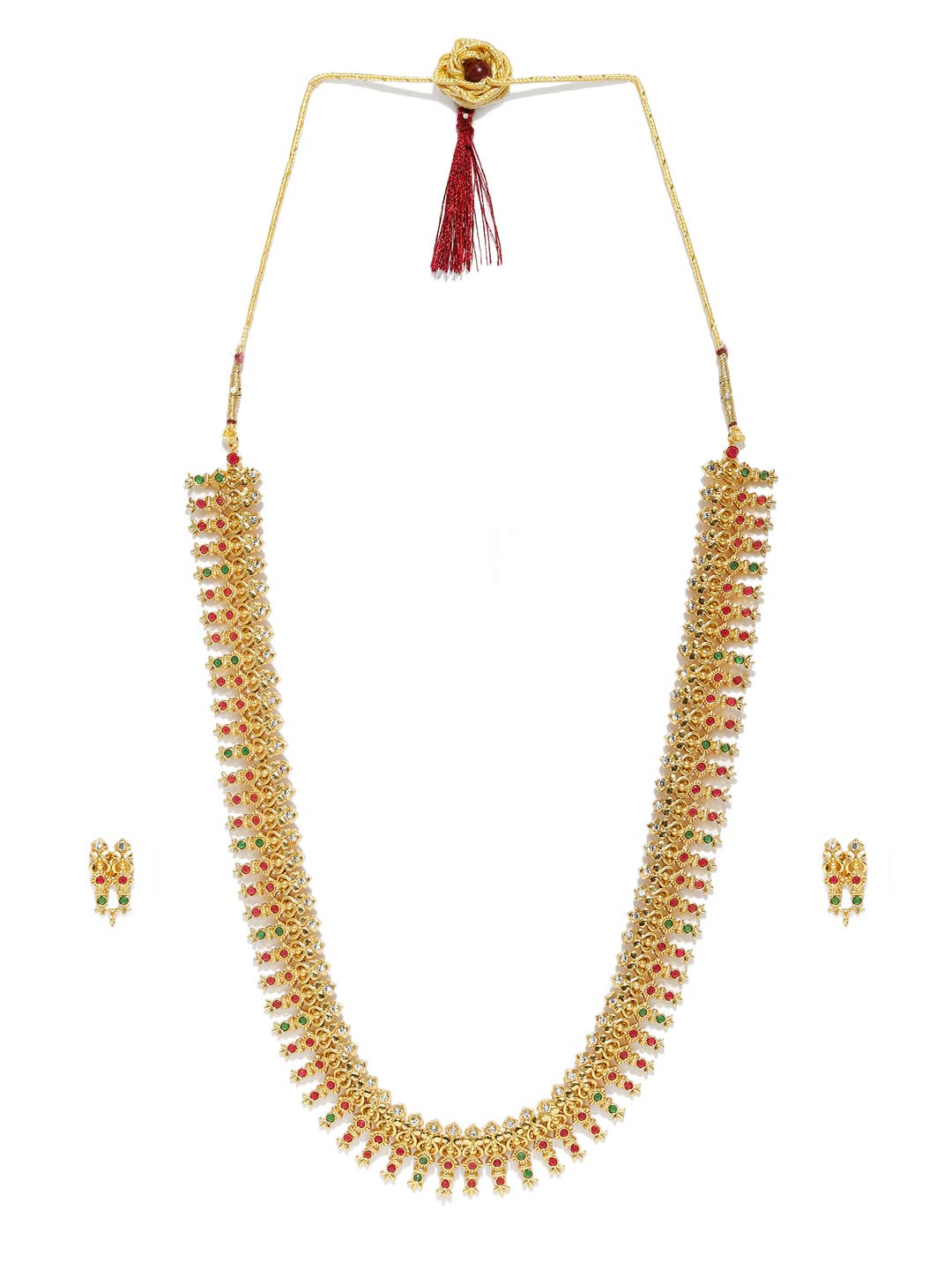 Zaveri Pearls Gold Tone Finely Detailed Alluring Jewellery Set For WomenZpfk9388